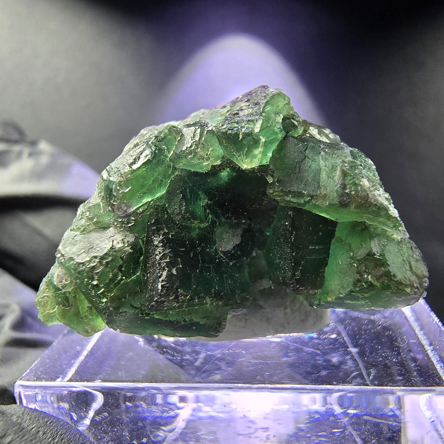 Seltene Fluorit Würfel Stufe grün lila 26*15*11mm Okorusu, Namibia Sammlung