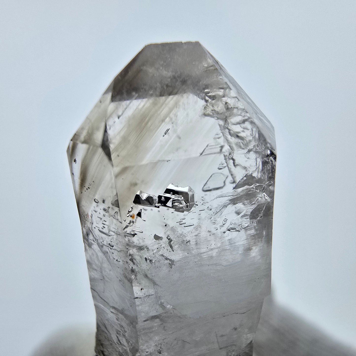 Klarer Phantom Rauchquarz DT Zepter Kristall Goboboseb, Namibia 46*16*9mm