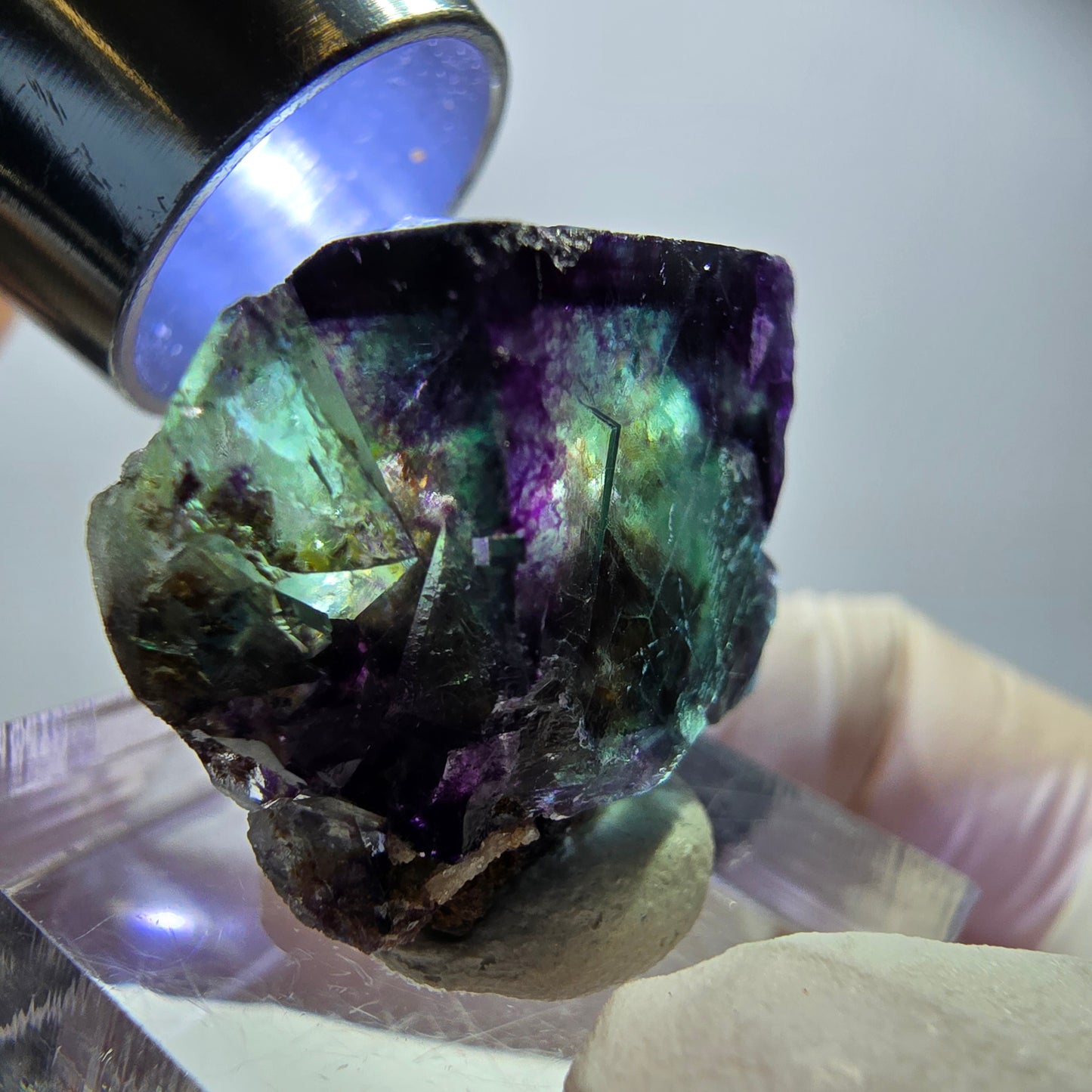 Rare Fluorite Cube Specimen, green purple Okorusu, Namibia 33*20*13mm
