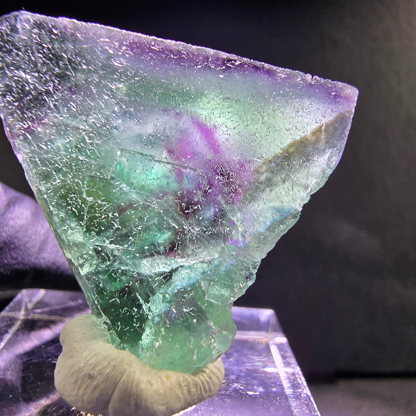 Seltener Phantom Fluorit Würfel grün lila 30*25*16mm Okorusu, Namibia Sammlung