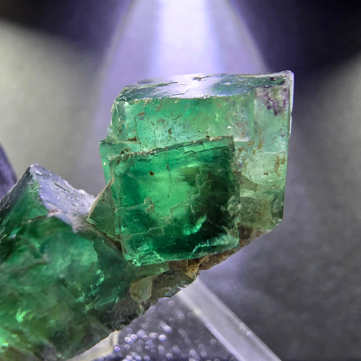 Seltene Phantom Fluorit Würfel Stufe grün 37*24*17mm Okorusu, Namibia Sammlung