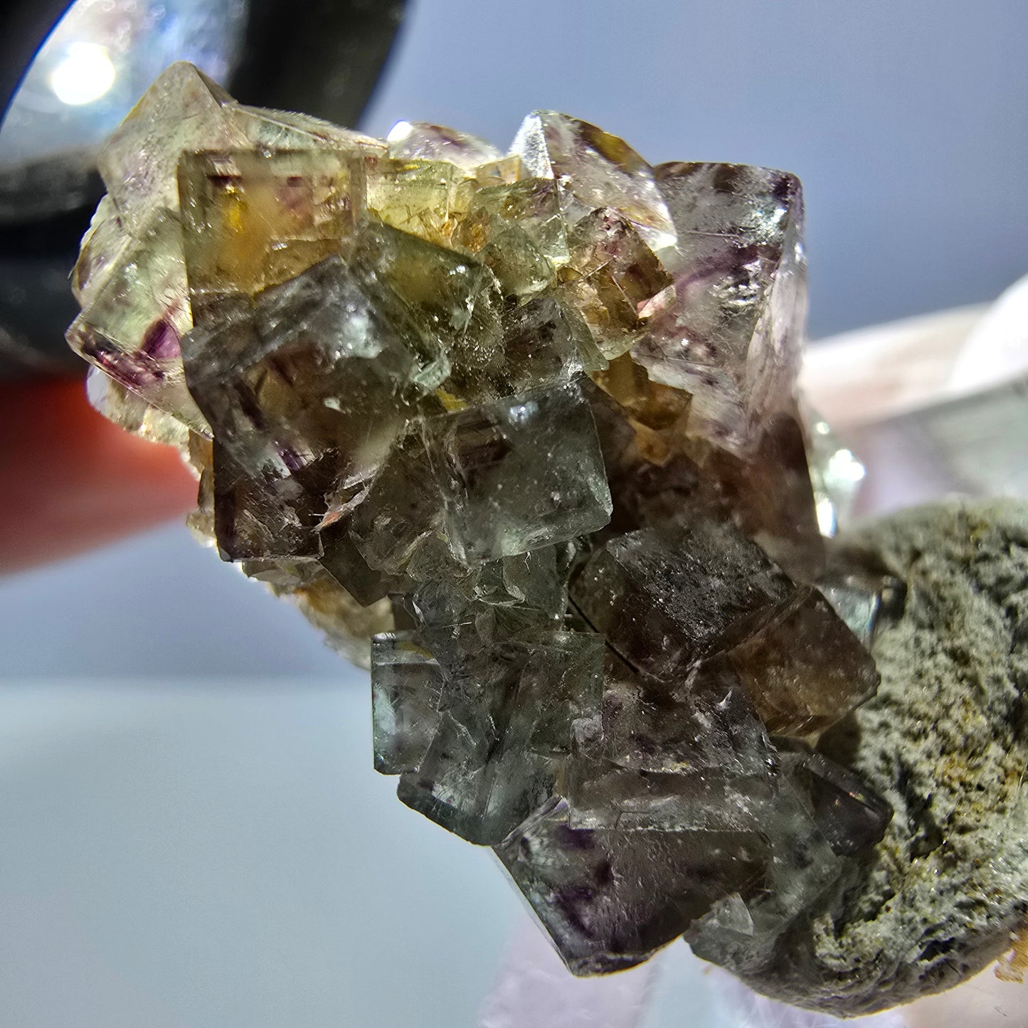 Phantom Fluorit Würfel Stufe, grün lila Okorusu, Namibia 28*24*15mm