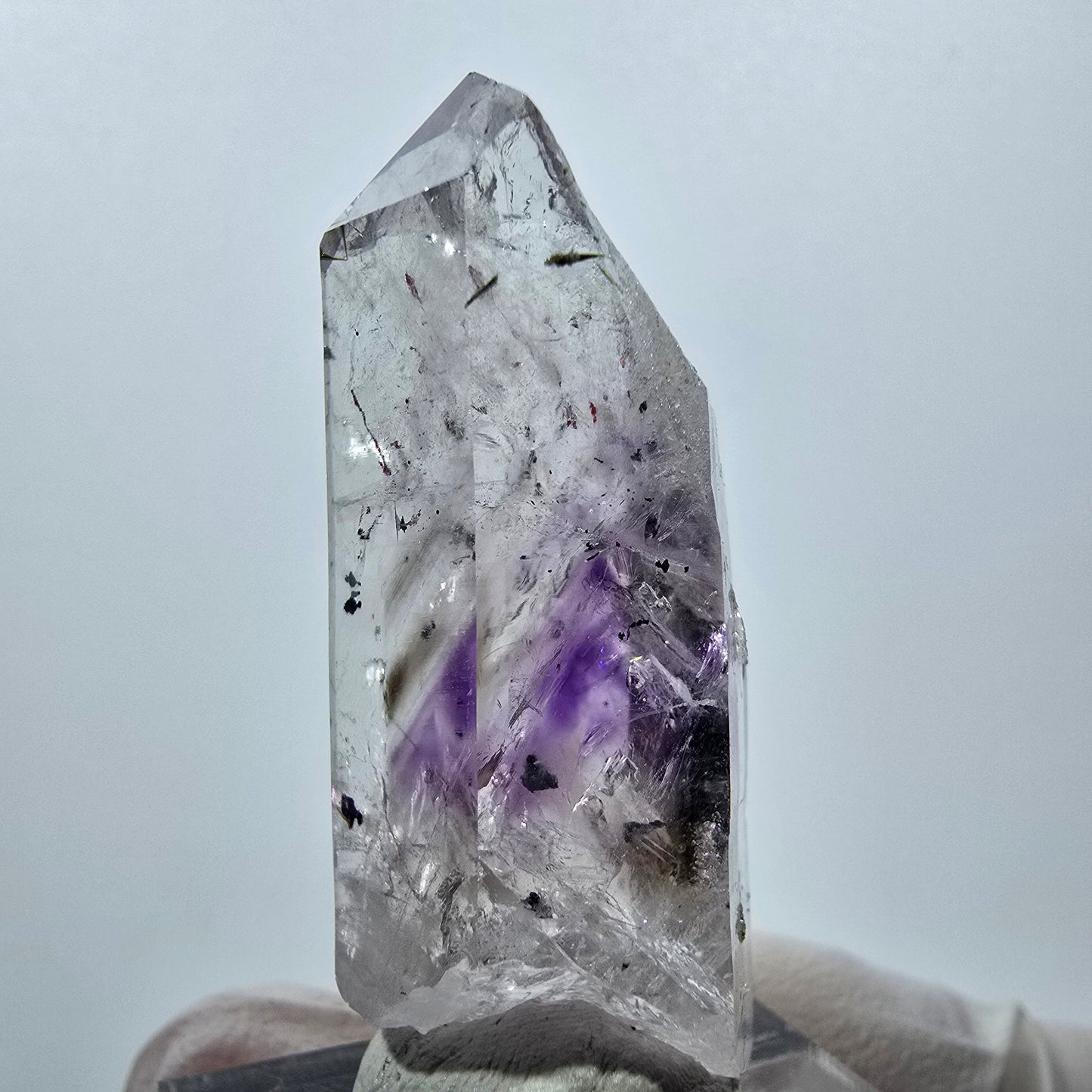 Enhydro Harlequin Phantom Amethyst, 2x Bubble Streep Mine Gobo. Namibie 43 x 15 x 14 mm