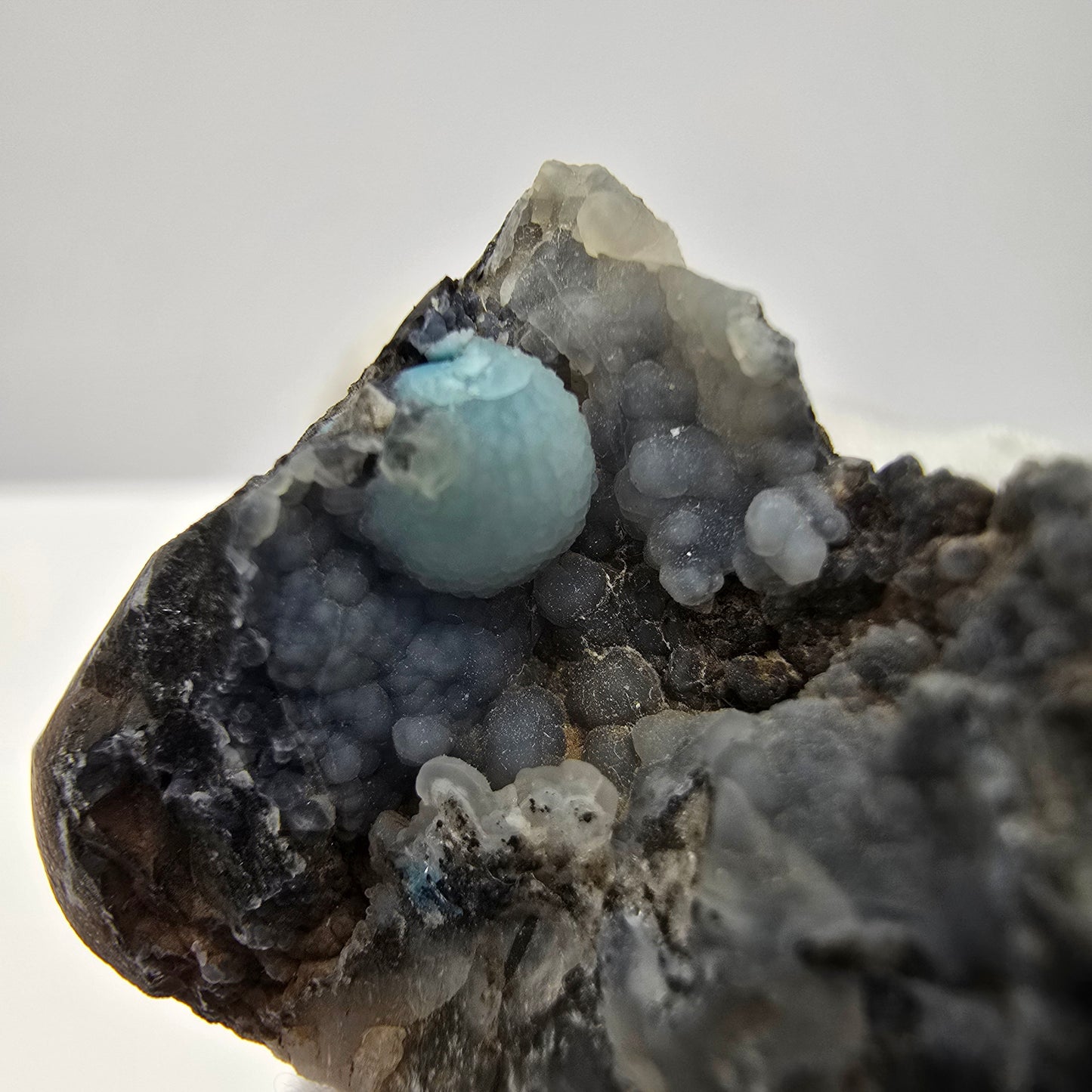 Rare Shattuckite specimen with ball crystals blue Kaokoveld, Namibia 42*22*19mm