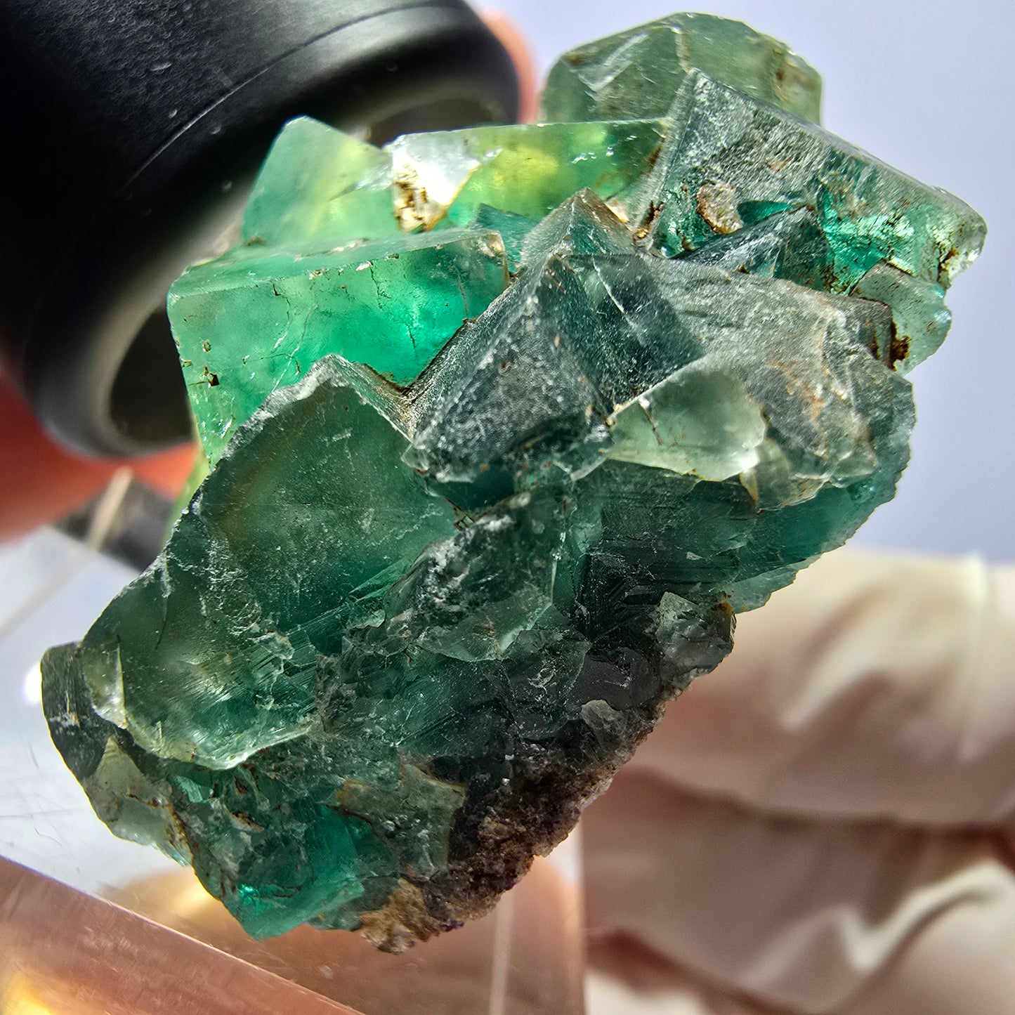Seltene Phantom Fluorit Würfel Stufe, grün Okorusu, Namibia 41*34*20mm