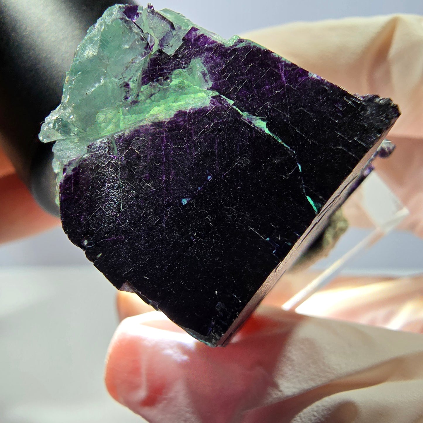Phantom Fluorit Würfel Stufe grün lila zonal 11:11 Angel Pocket, Namibia 39*30*21mm