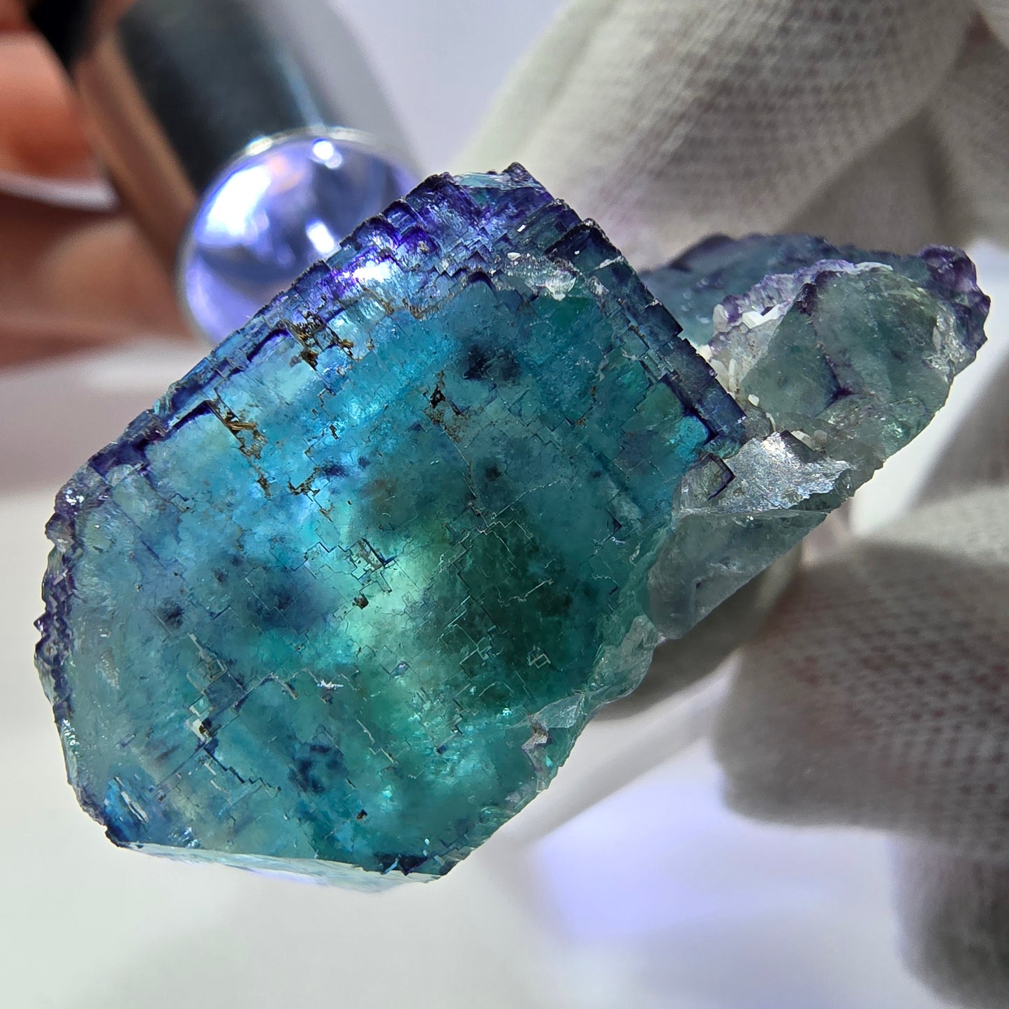 Spécimen de cube de fluorite fantôme parqueté zonal Okorusu, Namibie 39*31*19 mm
