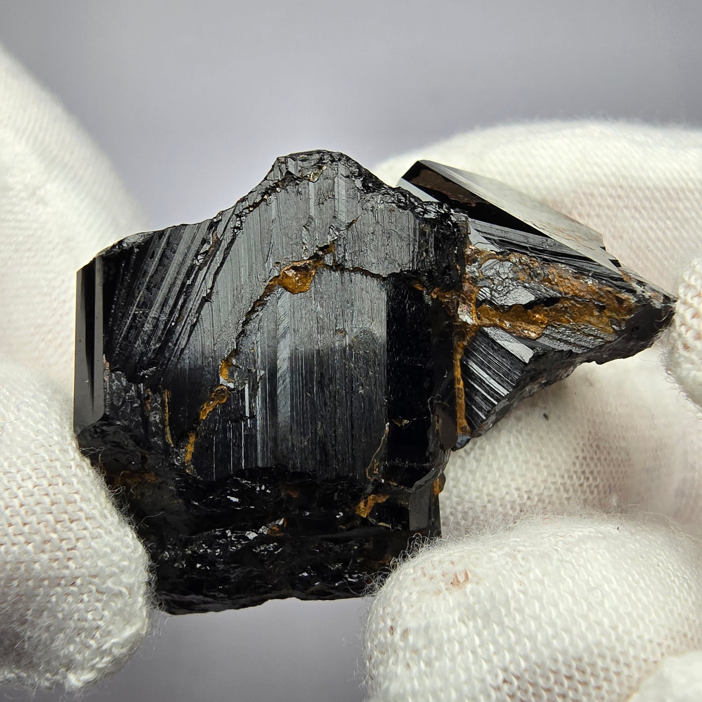 Symmetrische Schörl Turmalin mit Hyalit Stufe Erongo Namibia 36*24*21mm Sammlung