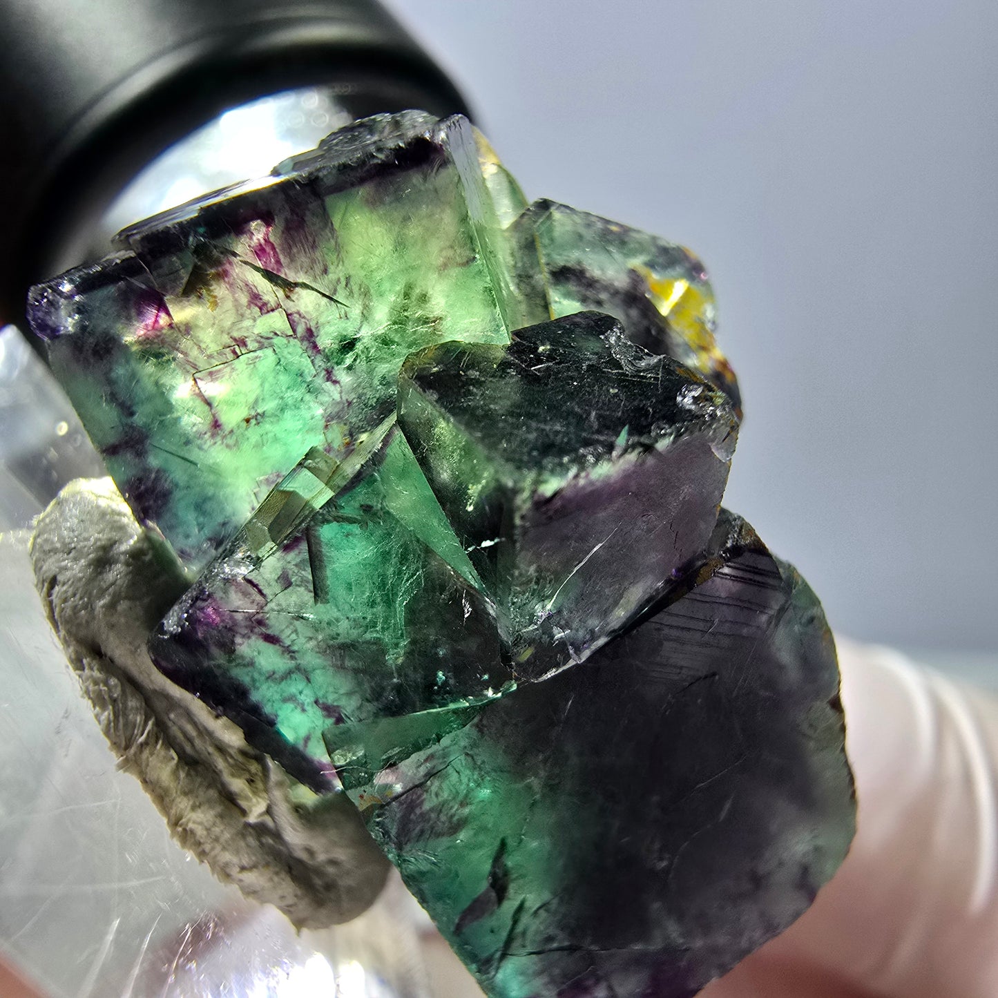 Seltene Fluorit Würfel Stufe, grün lila Okorusu, Namibia 29*22*19mm