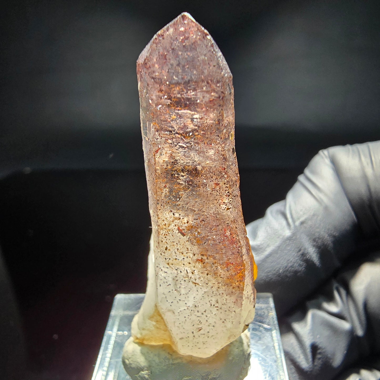Klare Phantom Amethyst Rauchquarz mit rotem Eisen Brandberg, Namibia 47*19*13mm