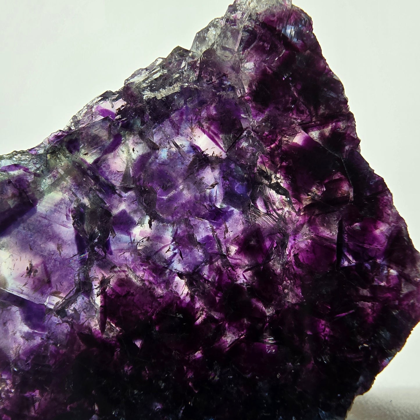 Seltene Phantom Fluorit Scheibe grün lila gelb Okorusu, Namibia 49*39*6mm