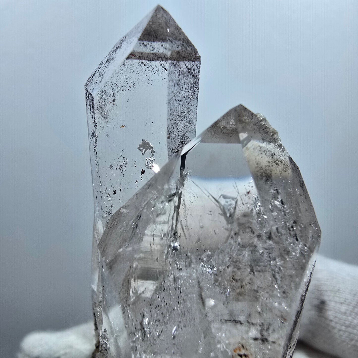 Enhydro Phantom Smoky Quartz Twin, Analcim Valentine Pocket Goboboseb Namibia 57*27*22mm