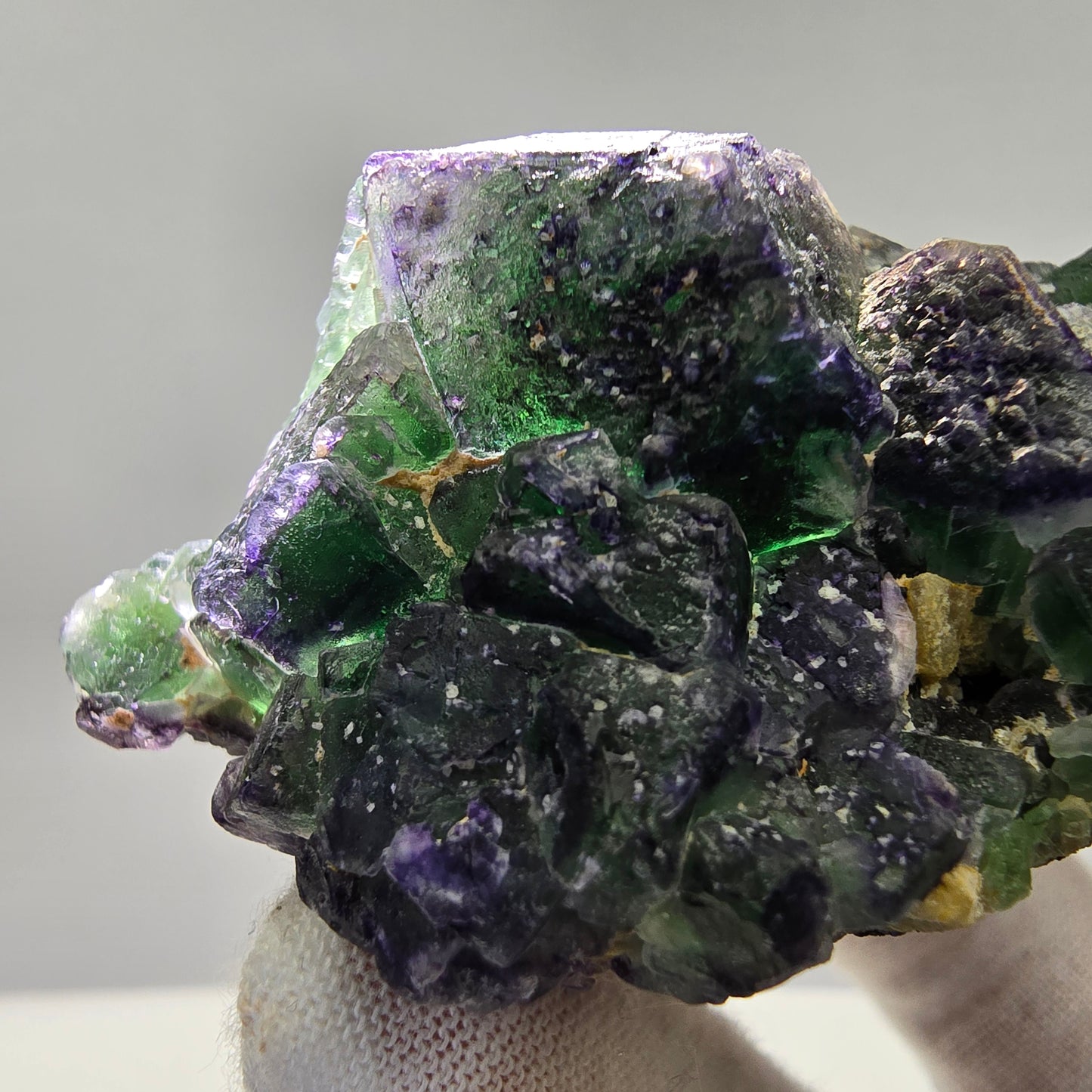 Phantom Fluorit Würfel Stufe grün lila Erongo, Namibia 67*40*35mm Sammlung