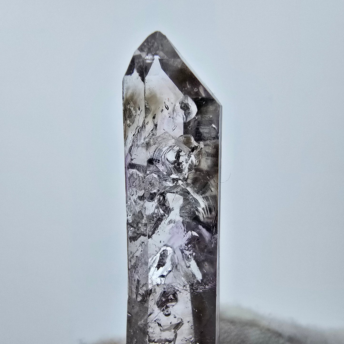 Sceptre en quartz fumé fantôme Enhydro 1x Bubble Goboboseb, Namibie 50*10*7mm Collection