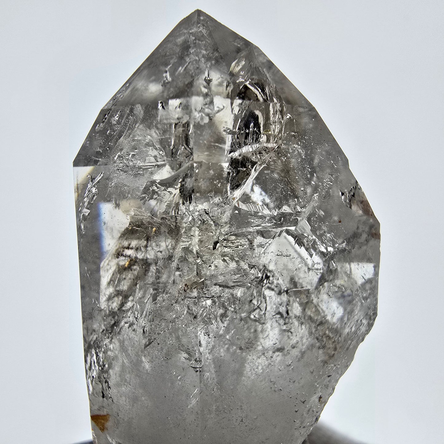 Sceptre de poche Saint-Valentin en quartz fumé fantôme squelette, Namibie, 47 x 33 x 29 mm