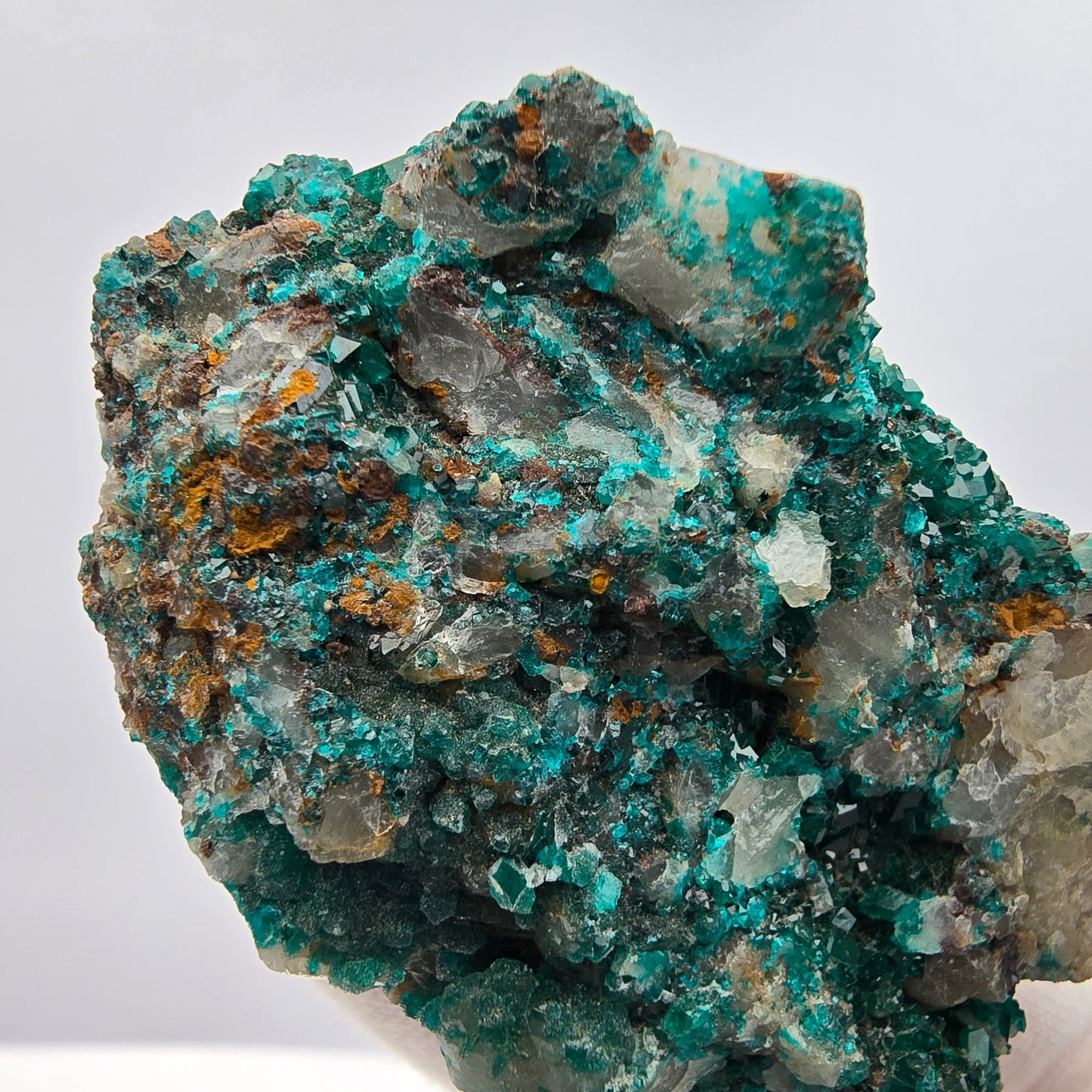 Seltene Dioptas auf Quarz Stufe Kaokoveld, Namibia 62*39*26mm Mineraliensammlung