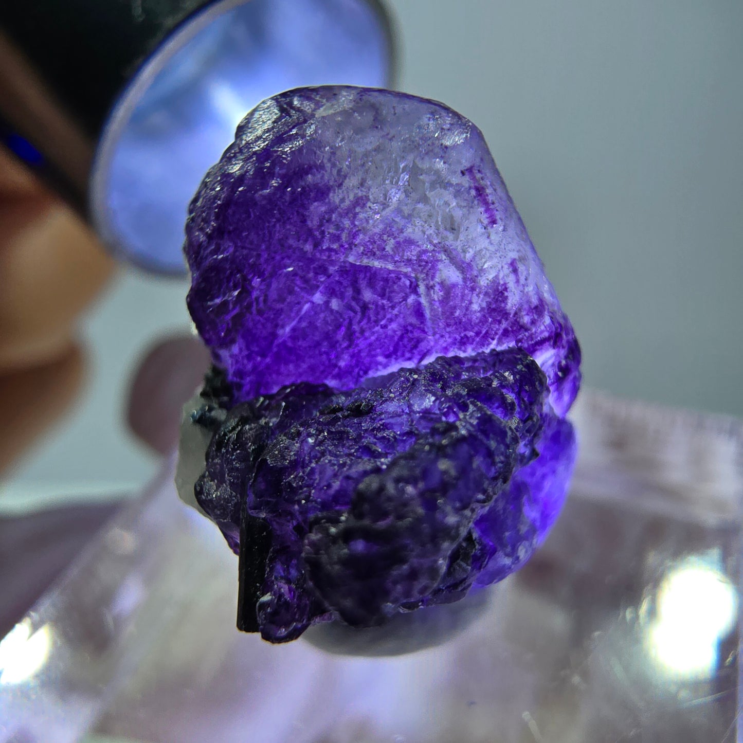 Fluorite fantôme, Moscovite, Schörl Tourmaline Erongo, Namibie 20*13*12mm