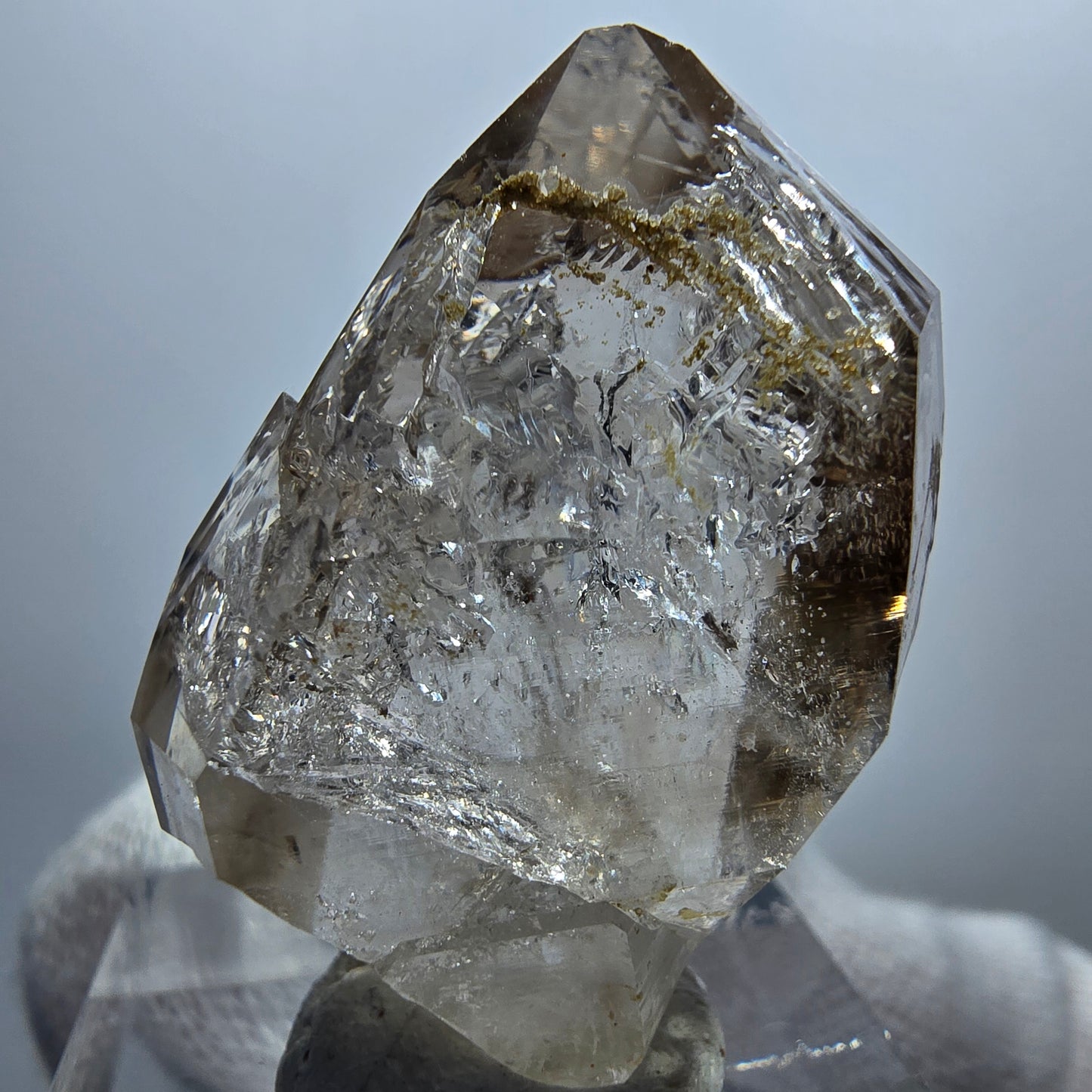 Enhydro Phantom Smoky Quartz Scepter, 1x Bubble Goboboseb, Namibia 31*22*17mm
