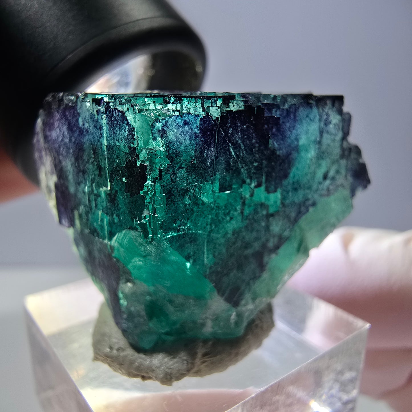 Phantom Fluorit Würfel parkettiert, grün lila Okorusu, Namibia 29*23*22mm