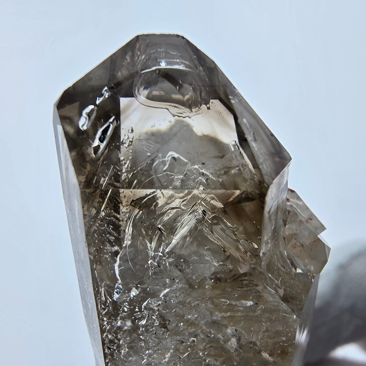 Enhydro Phantom Rauchquarz Doppelender 4x Blase Goboboseb, Namibia 42*25*23mm