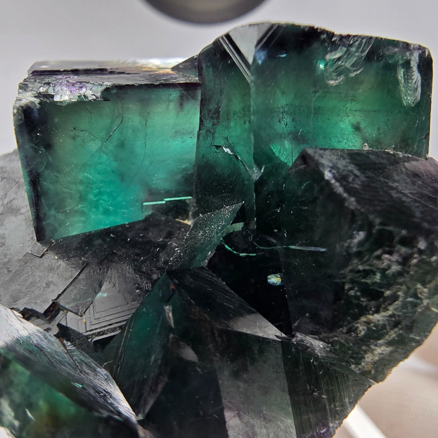 Seltene Phantom Fluorit Würfel Stufe Tie-Dye Pocket, Okorusu, Namibia 58*38*39mm