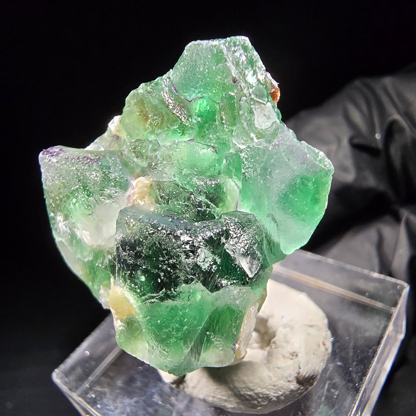 Phantom Fluorit Würfel, Muskovit Stufe Erongo, Namibia 28*22*17mm Sammlung