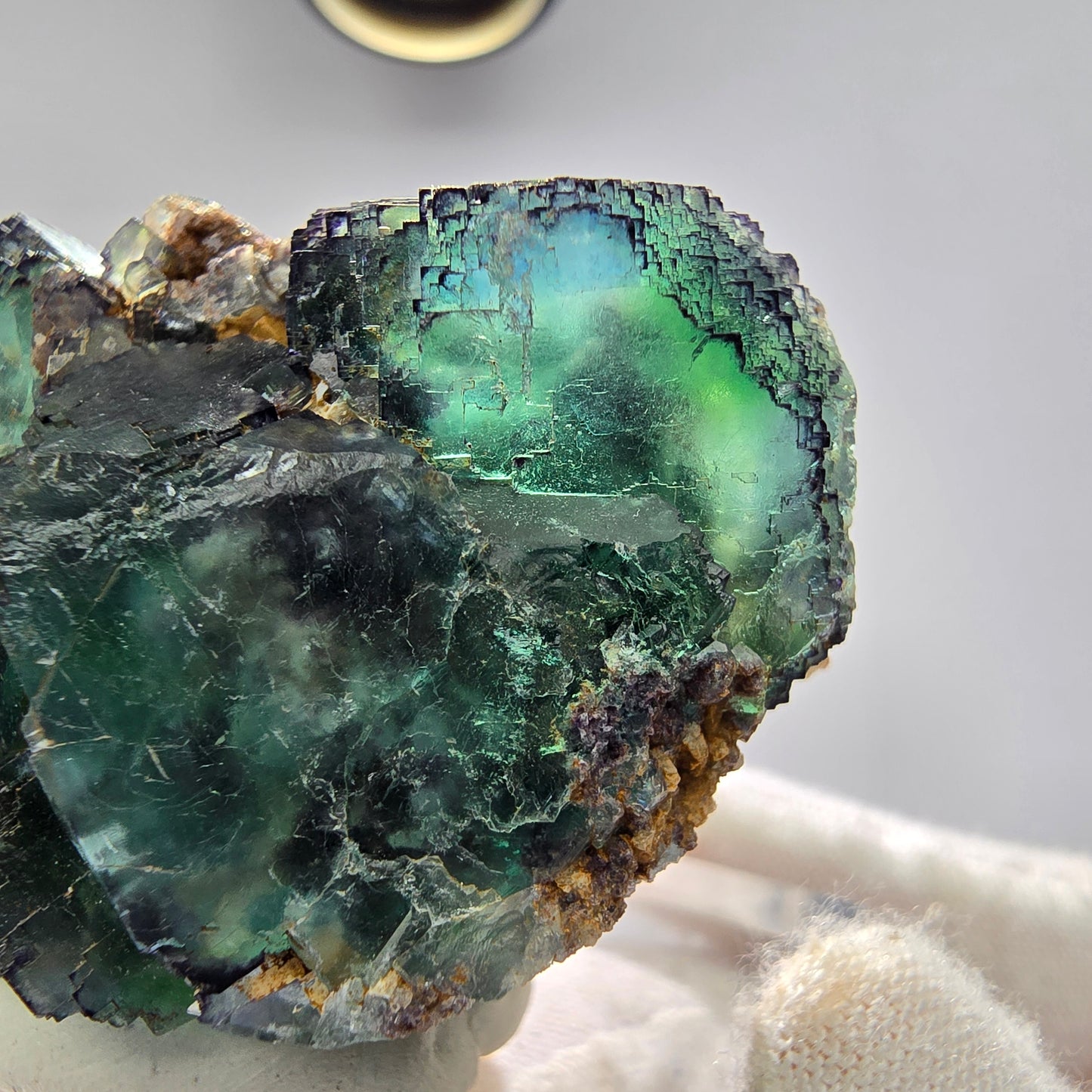 Phantom Fluorit Würfel Stufe grün lila gelb gestuft Okorusu, Namibia 55*33*32mm