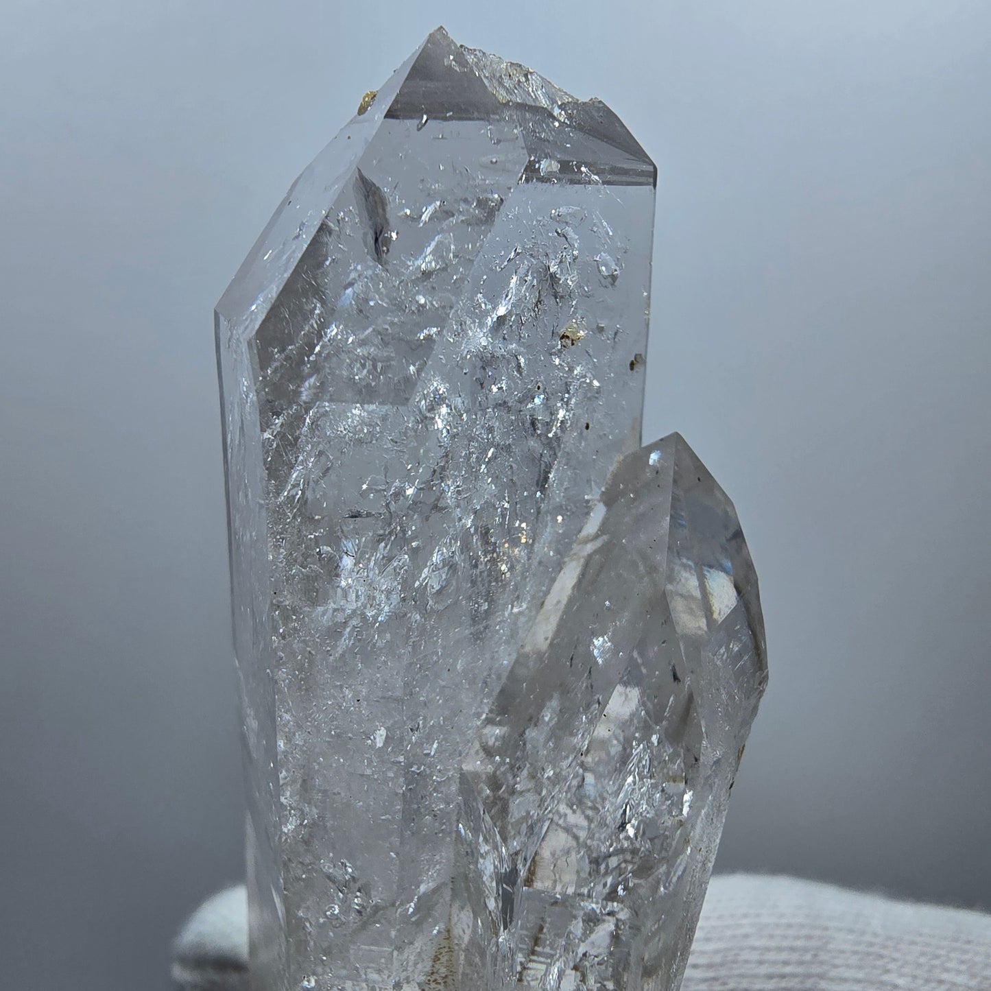 Sceptre en quartz fumé lémurien Enhydro, 3x Bubble Valentine Pocket Goboboseb Namibie 84*33*26mm