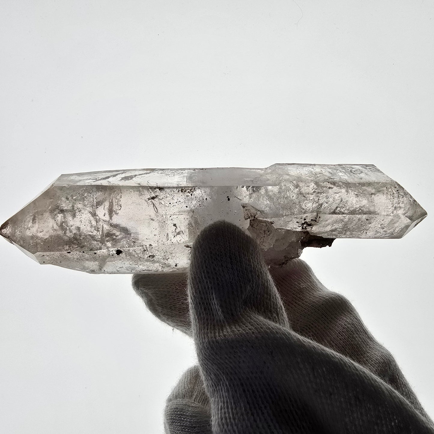 Enhydro Skelett Rauchquarz DT Zepter, 6x Blase Valentine Pocket Gobo. Namibia 113*26*25mm