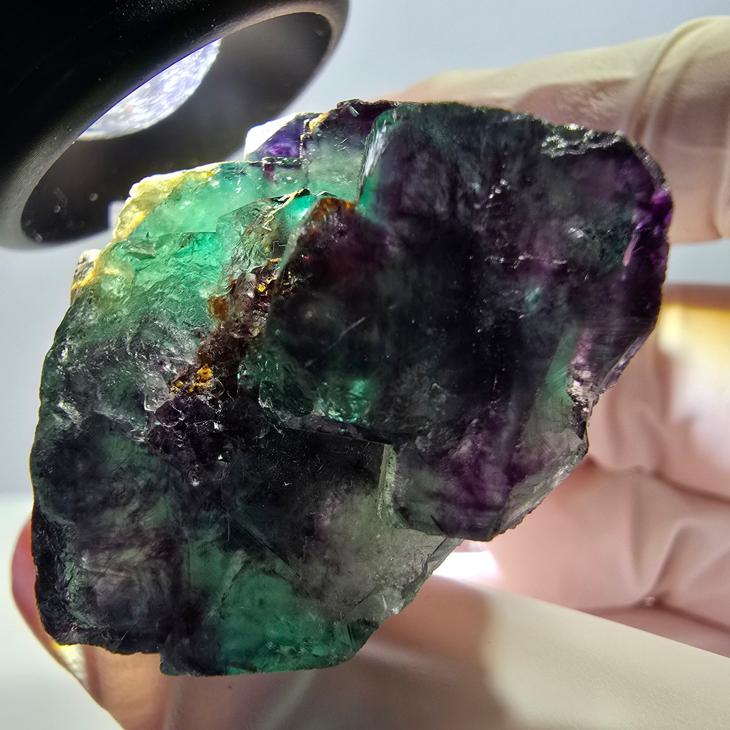 Seltene Fluorit Würfel Stufe, grün lila Okorusu, Namibia 29*28*27mm