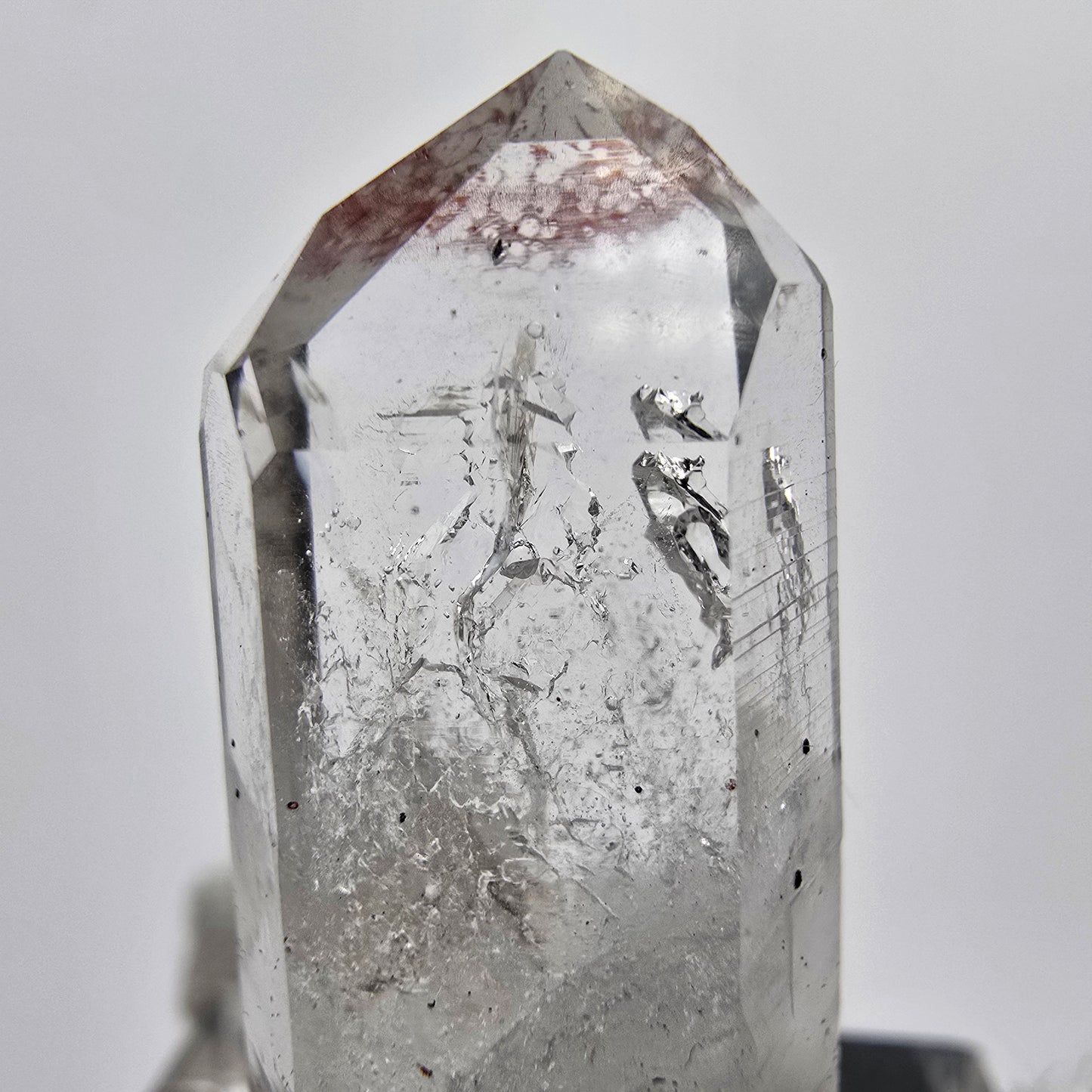 Phantom Amethyst Kristall mit Hämatit Streep Mine Goboboseb Namibia 31*15*14mm
