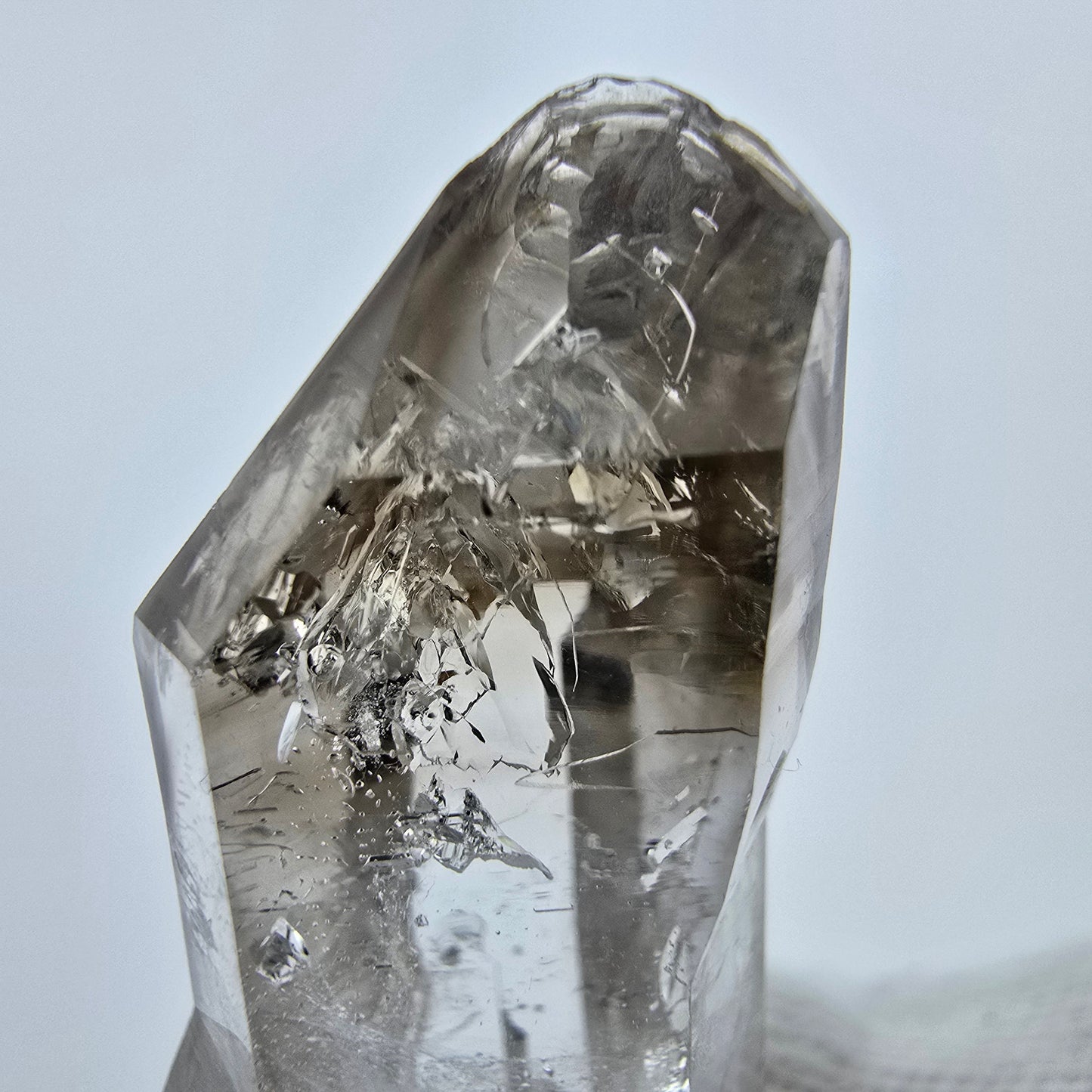 Enhydro Phantom Rauchquarz Zepter, 1x Blase Goboboseb, Namibia 47*17*14mm