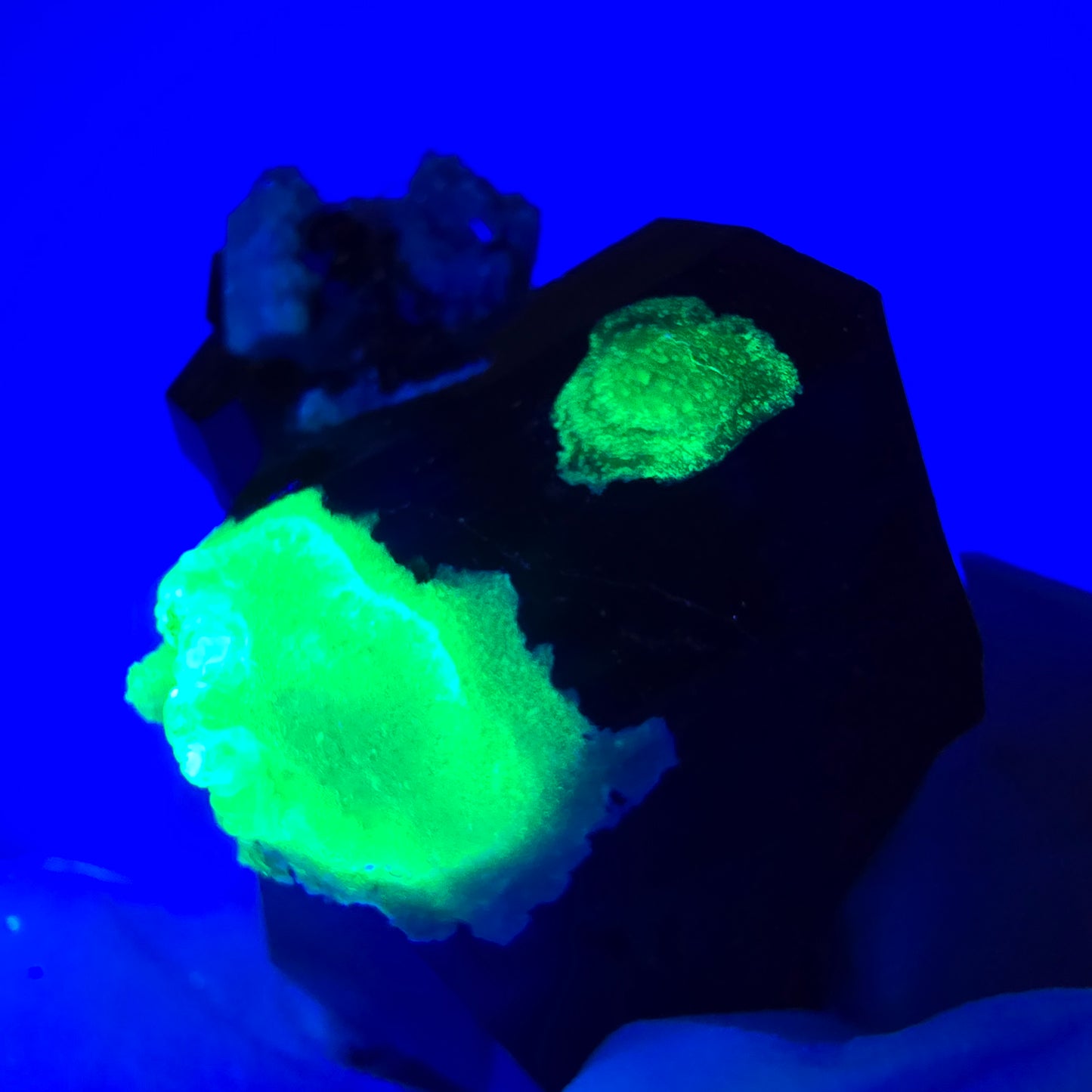 Spécimen de tourmaline Schorl, hyalite, quartz fumé et orthose, Erongo, Namibie, 33 x 23 x 19 mm