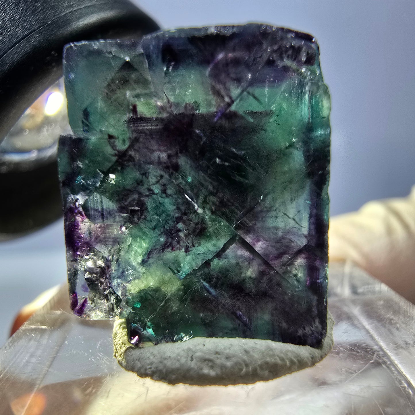 Phantom Fluorit Würfel parkettiert, grün lila Okorusu, Namibia 18*15*15mm