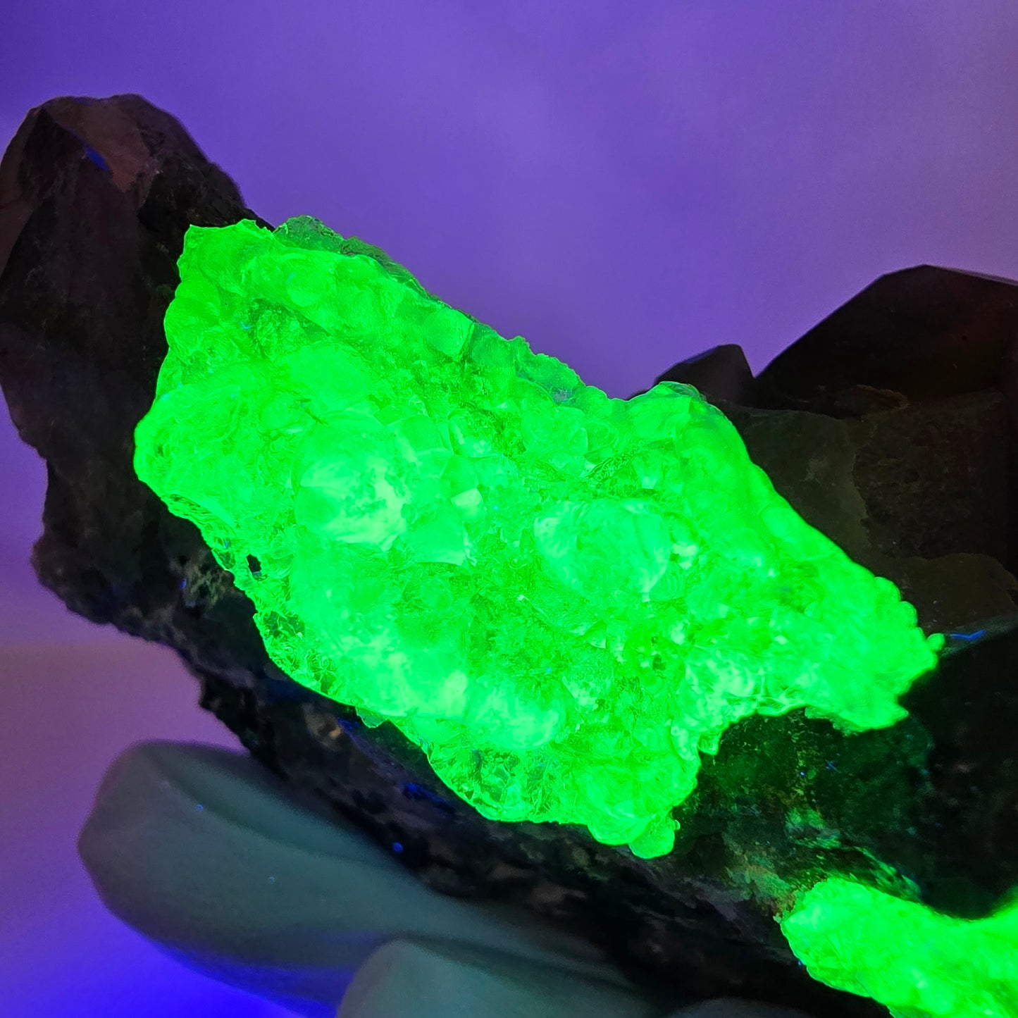 Seltene Hyalit Opal, Rauchquarz, Schörl Turmalin Stufe Erongo, Namibia 83*54*39mm