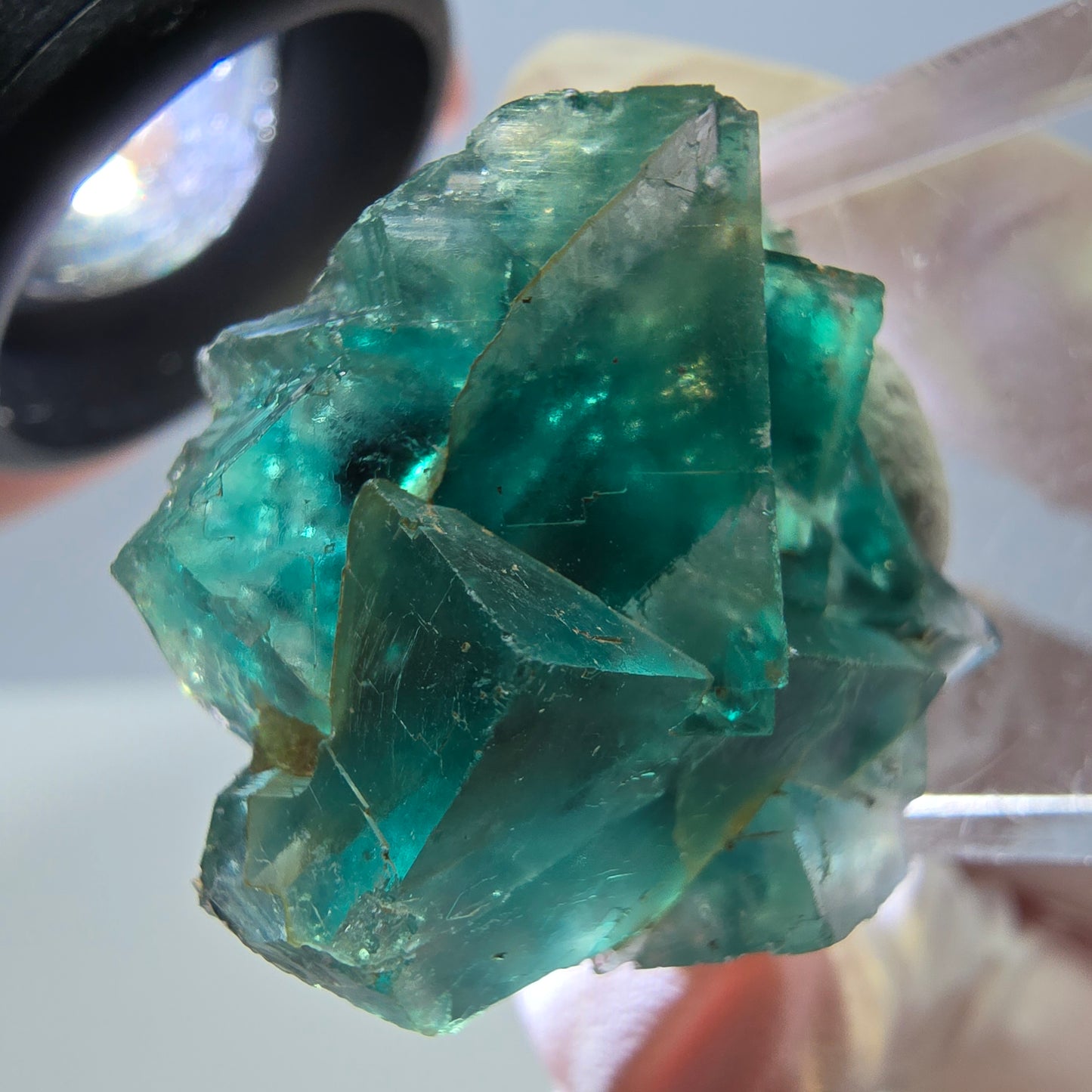 Spécimen de cube de fluorite fantôme, parquet vert Okorusu, Namibie 29*25*15 mm