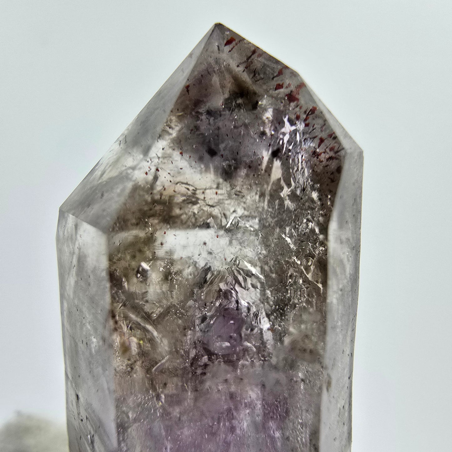 Harlekin Enhydro Amethyst mit Calcit Goboboseb, Namibia 38*20*15mm Sammlung