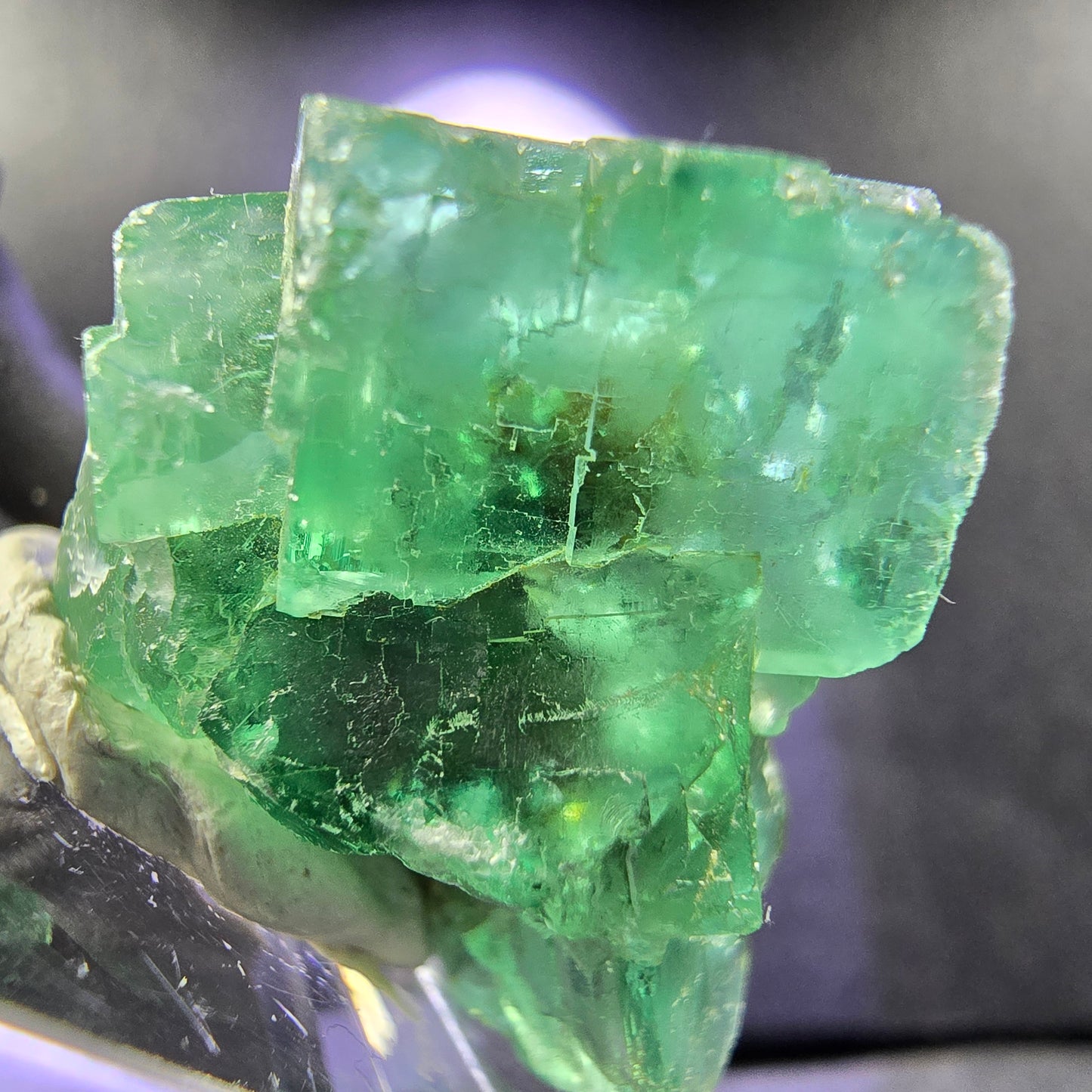 Seltene Phantom Fluorit Würfel Stufe grün 26*20*20mm Okorusu, Namibia Sammlung