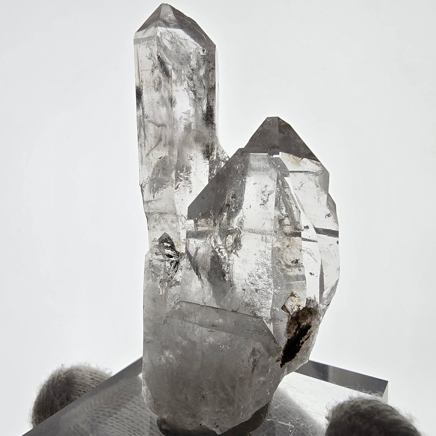 Sceptre fantôme squelette en quartz fumé, poche Saint-Valentin, Namibie, 70 x 34 x 18 mm