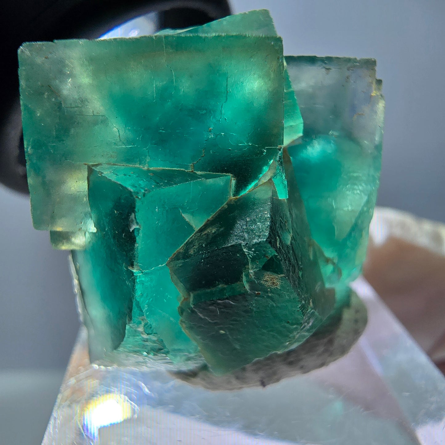 Phantom Fluorit Würfel Stufe, grün parkettiert Okorusu, Namibia 32*24*17mm