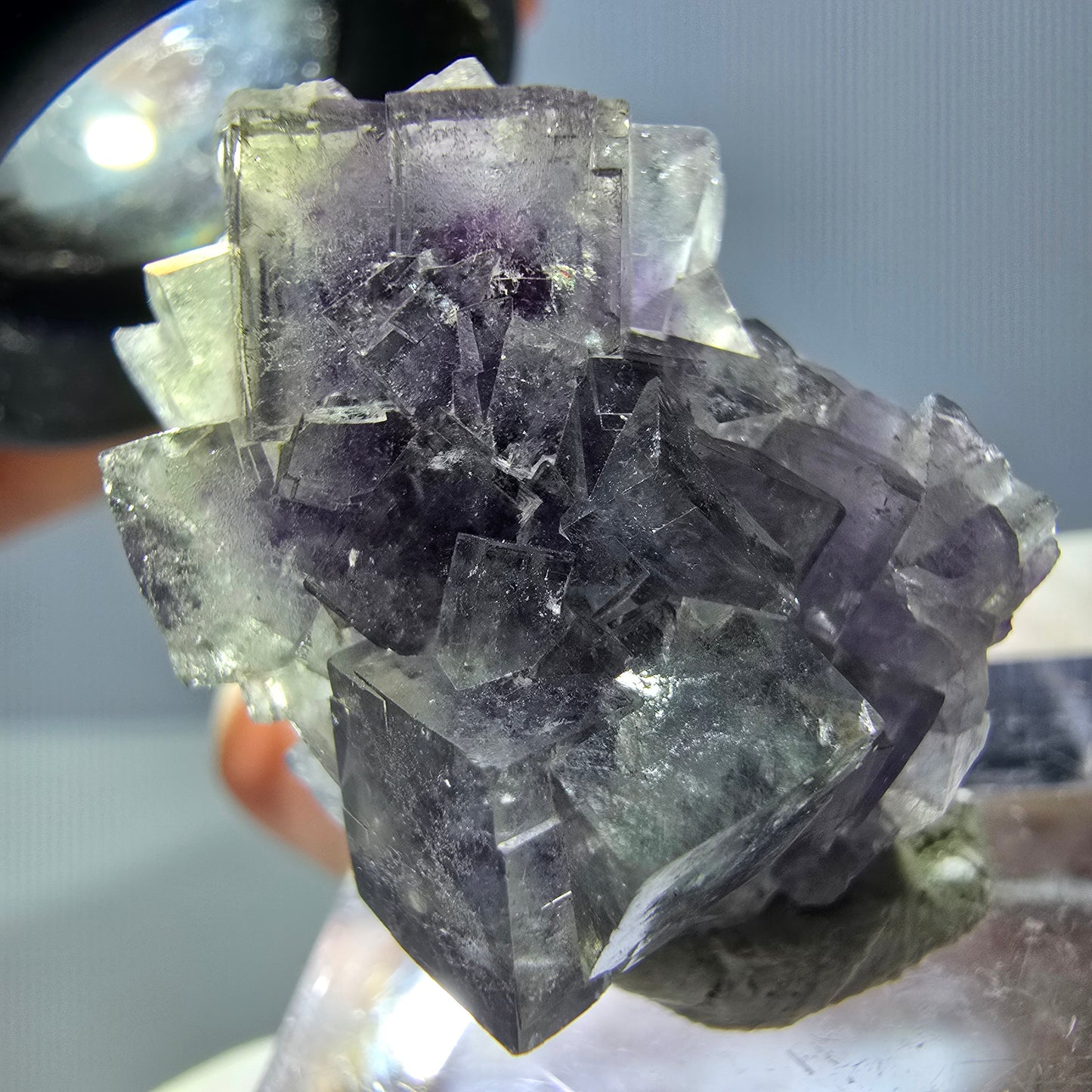 Phantom Fluorit Würfel Stufe, grün lila Okorusu, Namibia 27*21*17mm