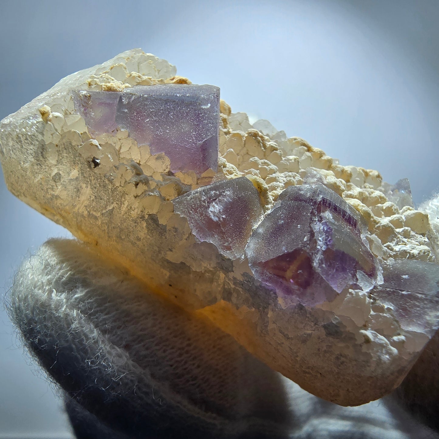 Cube de fluorite fantôme, spécimen de quartz vert violet, Omehane, Namibie, 46 x 25 x 20 mm