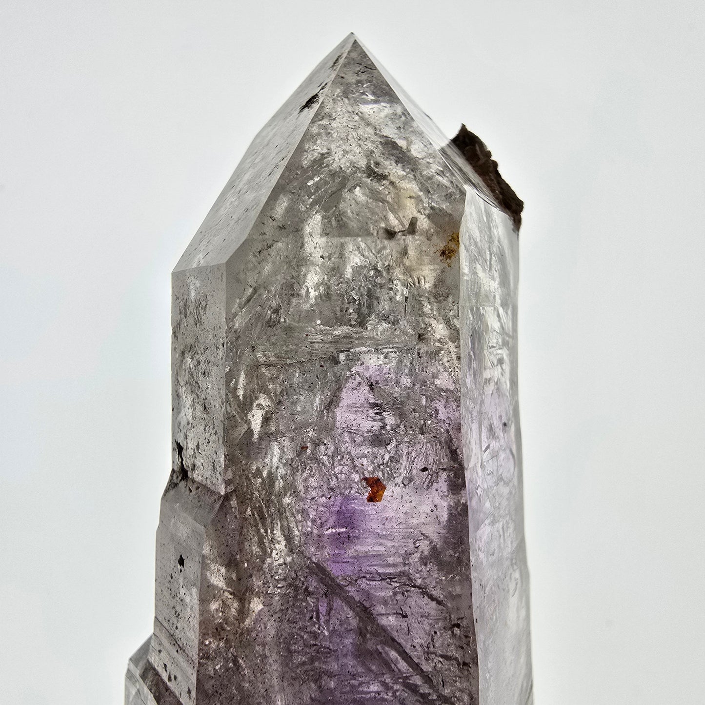 Sceptre d'améthyste squelette Enhydro DT UV Calcite 2x Bubble Valentine Pocket Namibie 106*35*26mm
