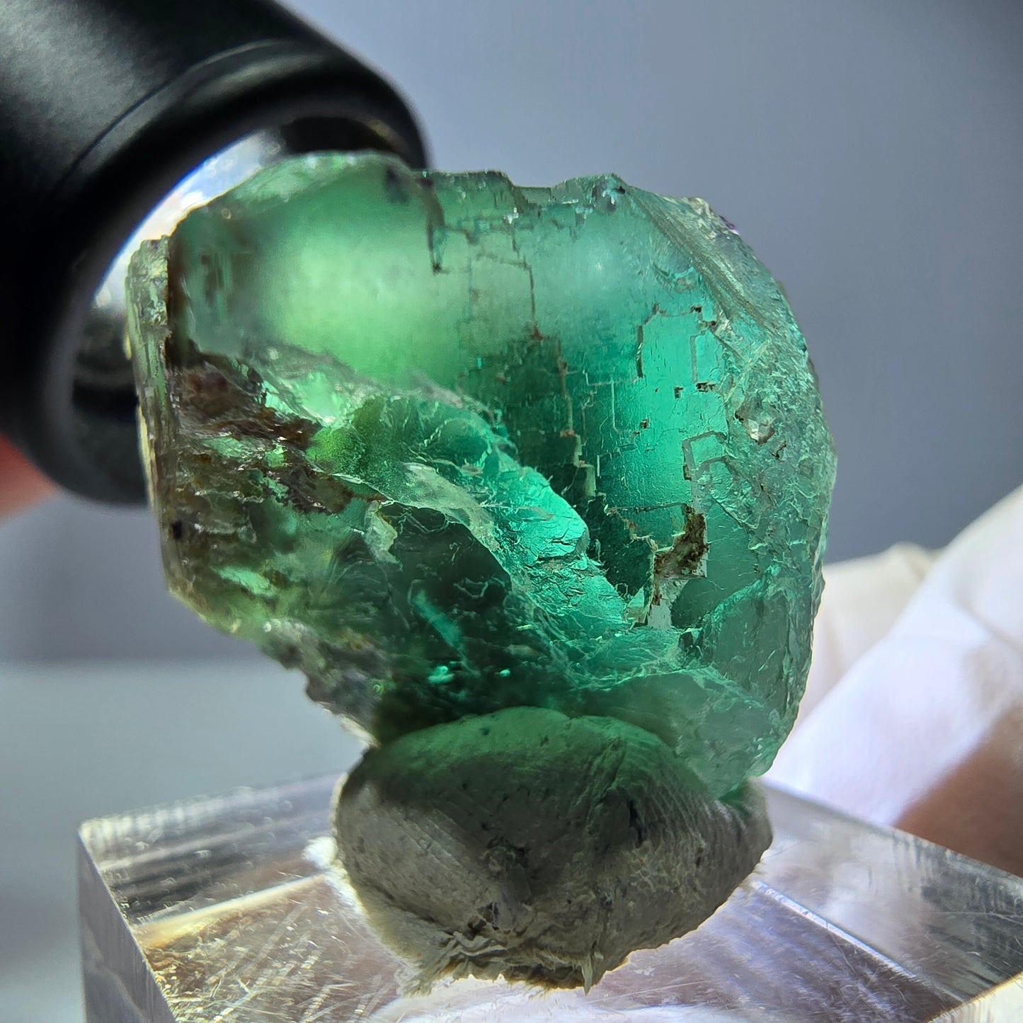 Klarer Phantom Fluorit Würfel parkettiert, grün Okorusu, Namibia 26*25*22mm