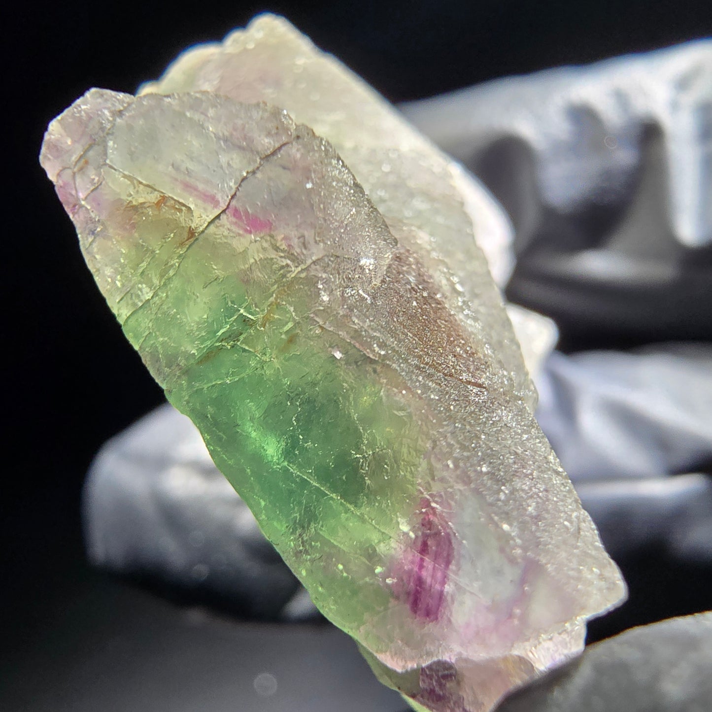 Phantom Fluorite Cube Tier Vert Violet Okorusu, Namibie 46*29*12mm Collection