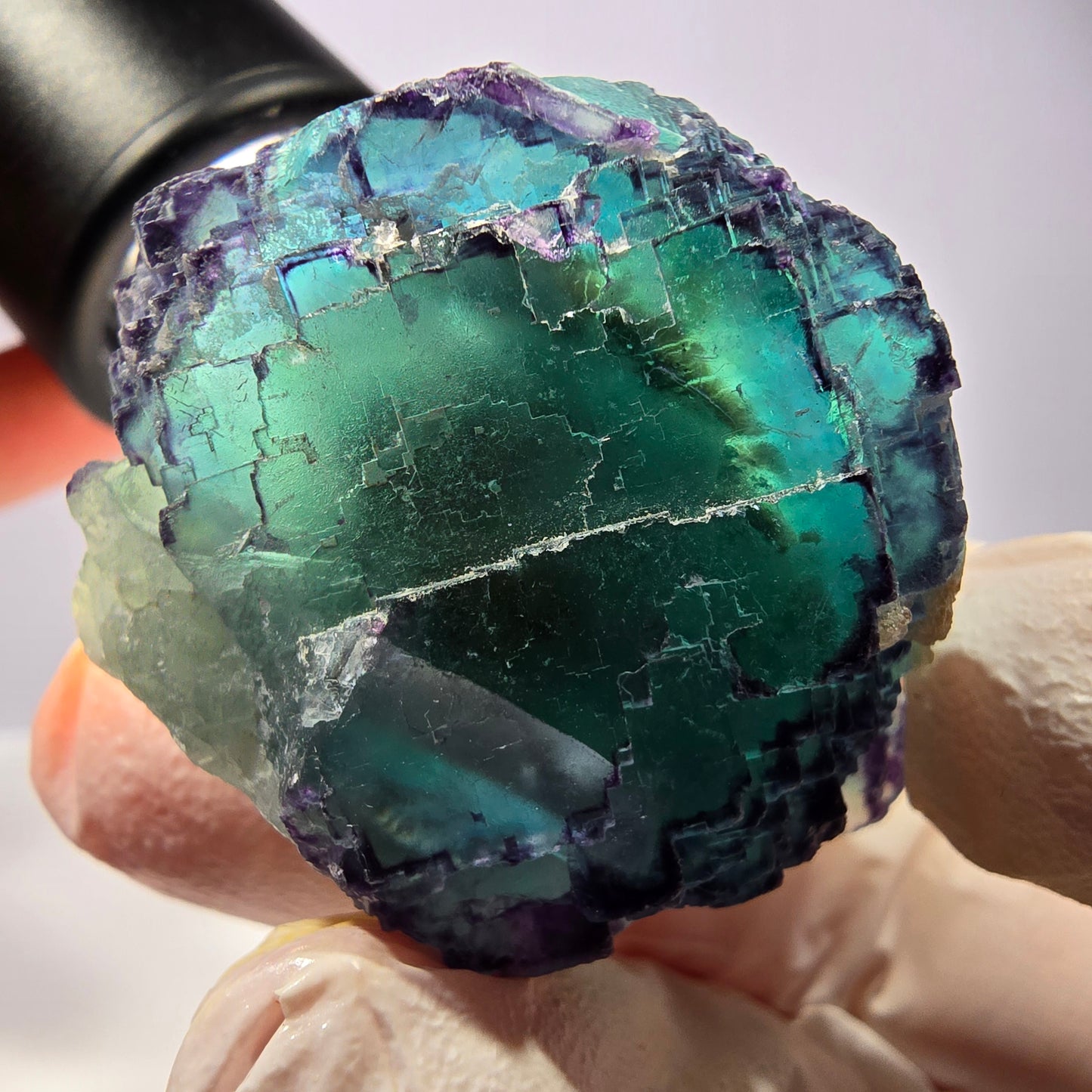 Spécimen de cube de fluorite fantôme, parqueté, zonal Okorusu, Namibie 44*41*25 mm