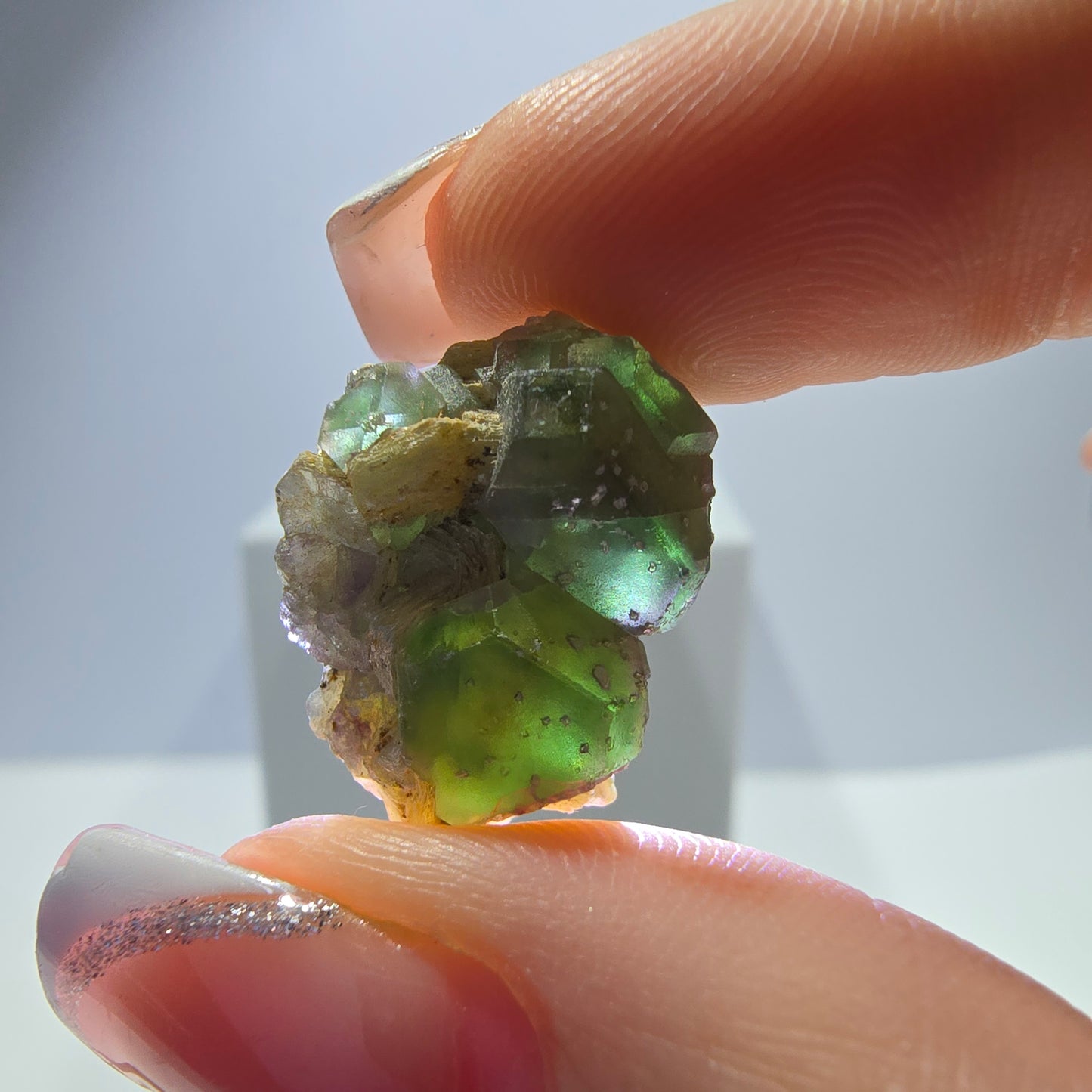 Lot de 16 Fluorite Fantôme, Hyalite Tourmaline Schörl Moscovite Steps Erongo, Namibie