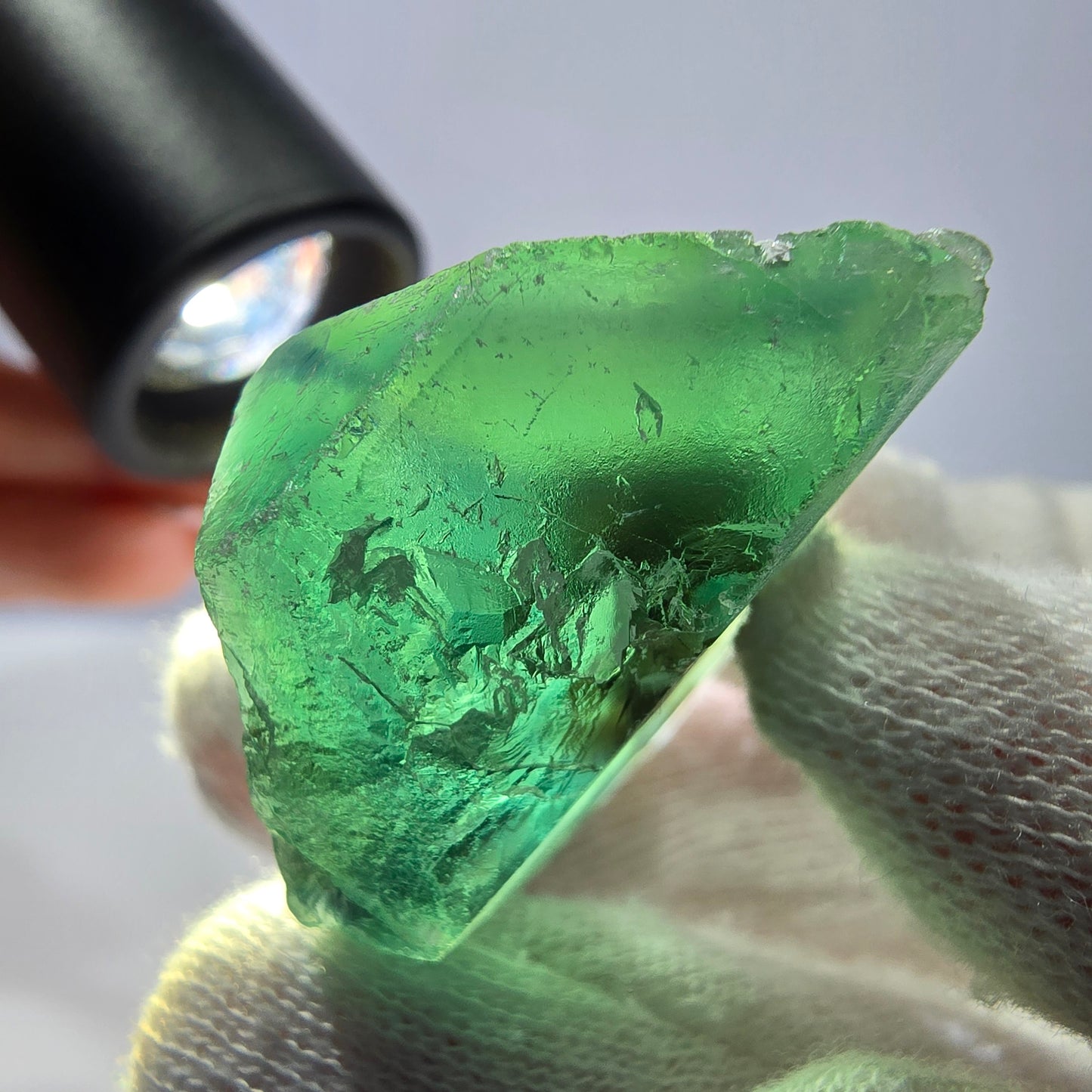 Rare spécimen de cube de fluorite fantôme, parqueté vert Okorusu, Namibie, 39 x 33 x 32 mm