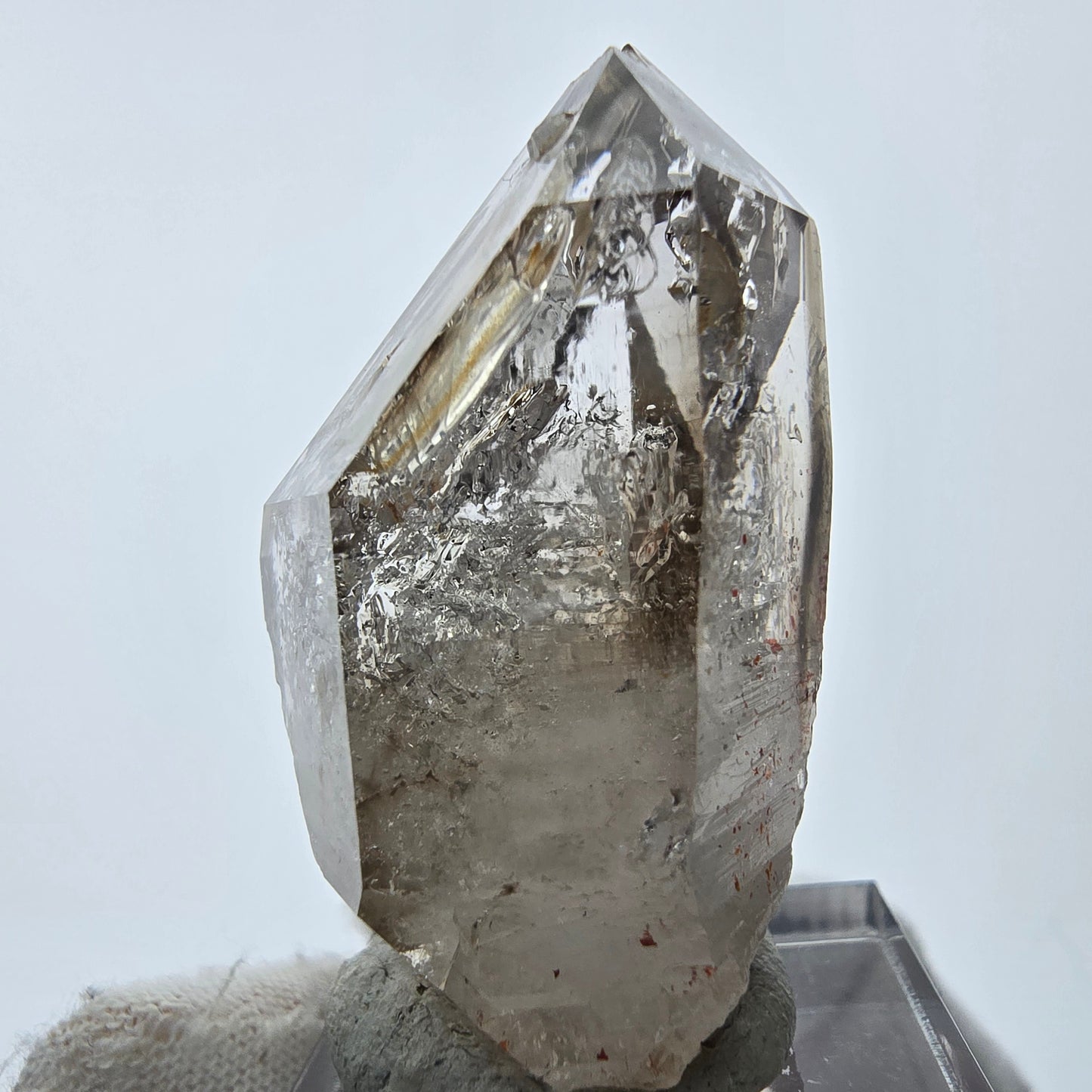 Enhydro Phantom Smoky Quartz Sceptre Tip 1x Bubble Goboboseb, Namibie 42*25*21mm