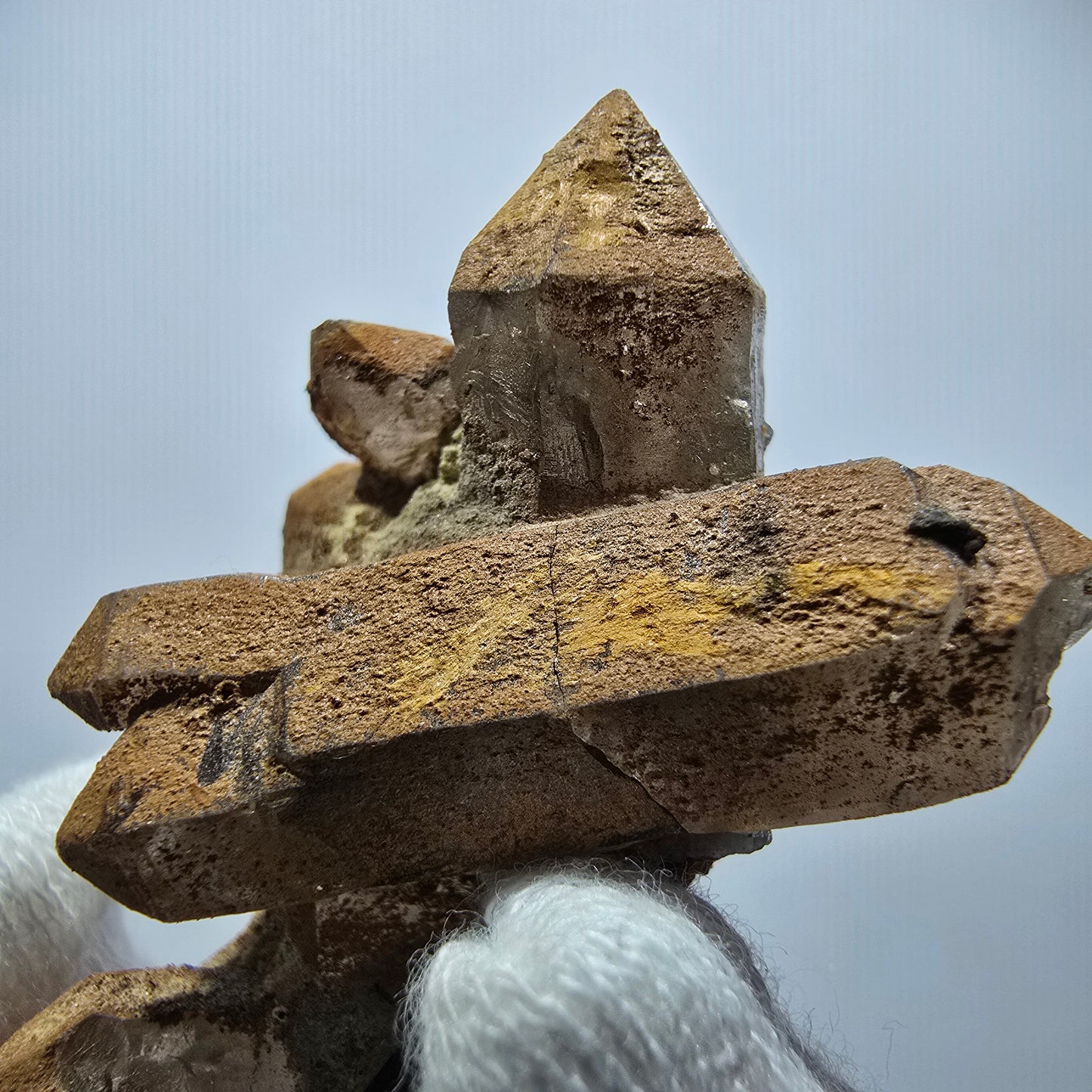 Phantom Fluorit Würfel, Eisen Rauchquarz DT Stufe Erongo, Namibia 48*32*16mm